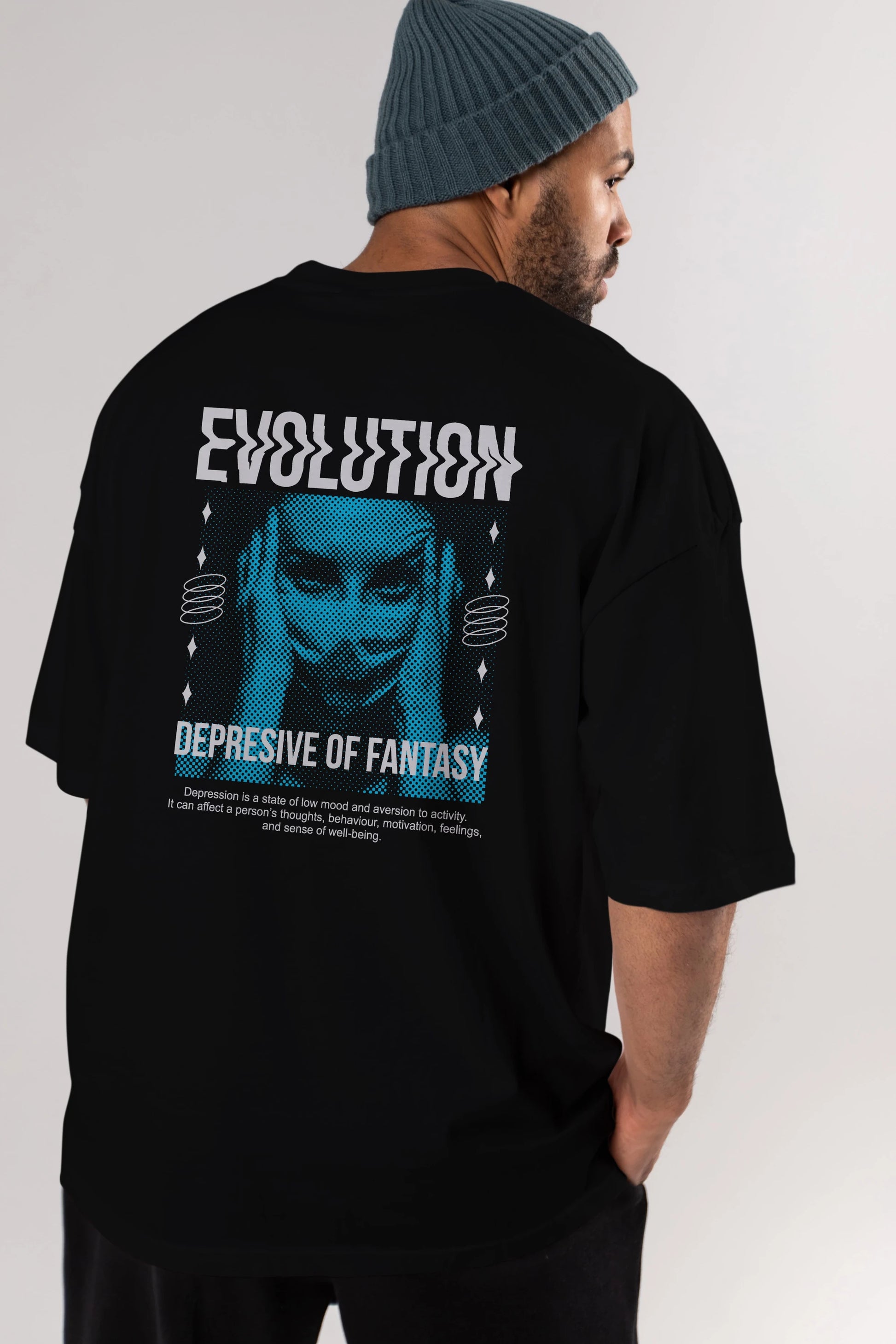 Evolution Arka Baskılı Oversize t-shirt Erkek Kadın Unisex