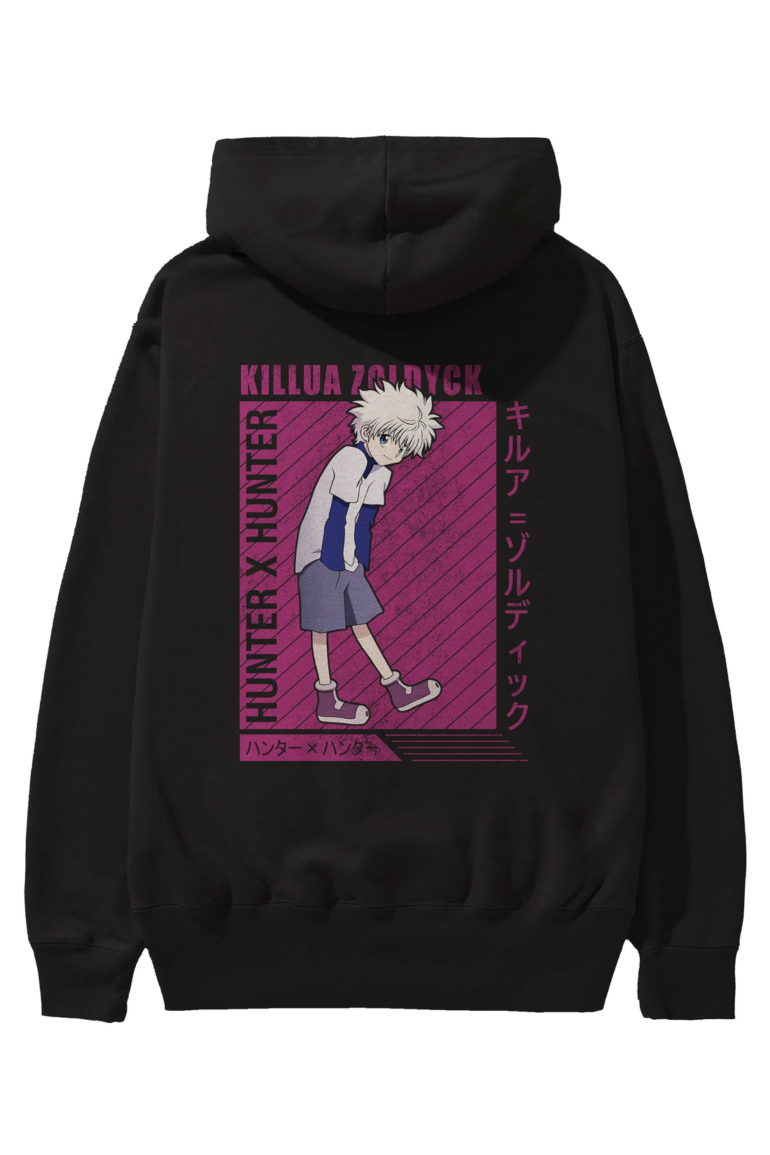 Killua Zoldyck 3 1 Anime Arka Baskılı Hoodie Oversize Kapüşonlu Sweatshirt Erkek Kadın Unisex