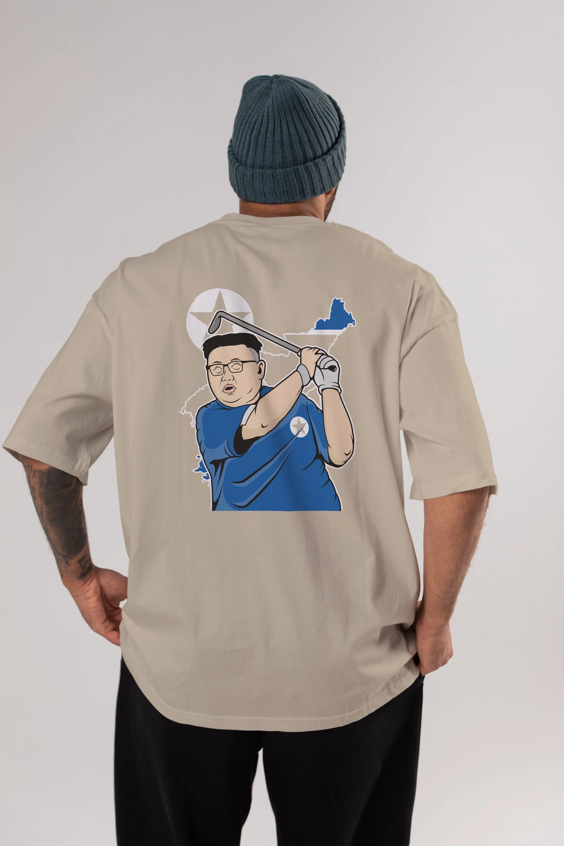 Kim Golf Arka Baskılı Oversize t-shirt Erkek Kadın Unisex %100 Pamuk tişort