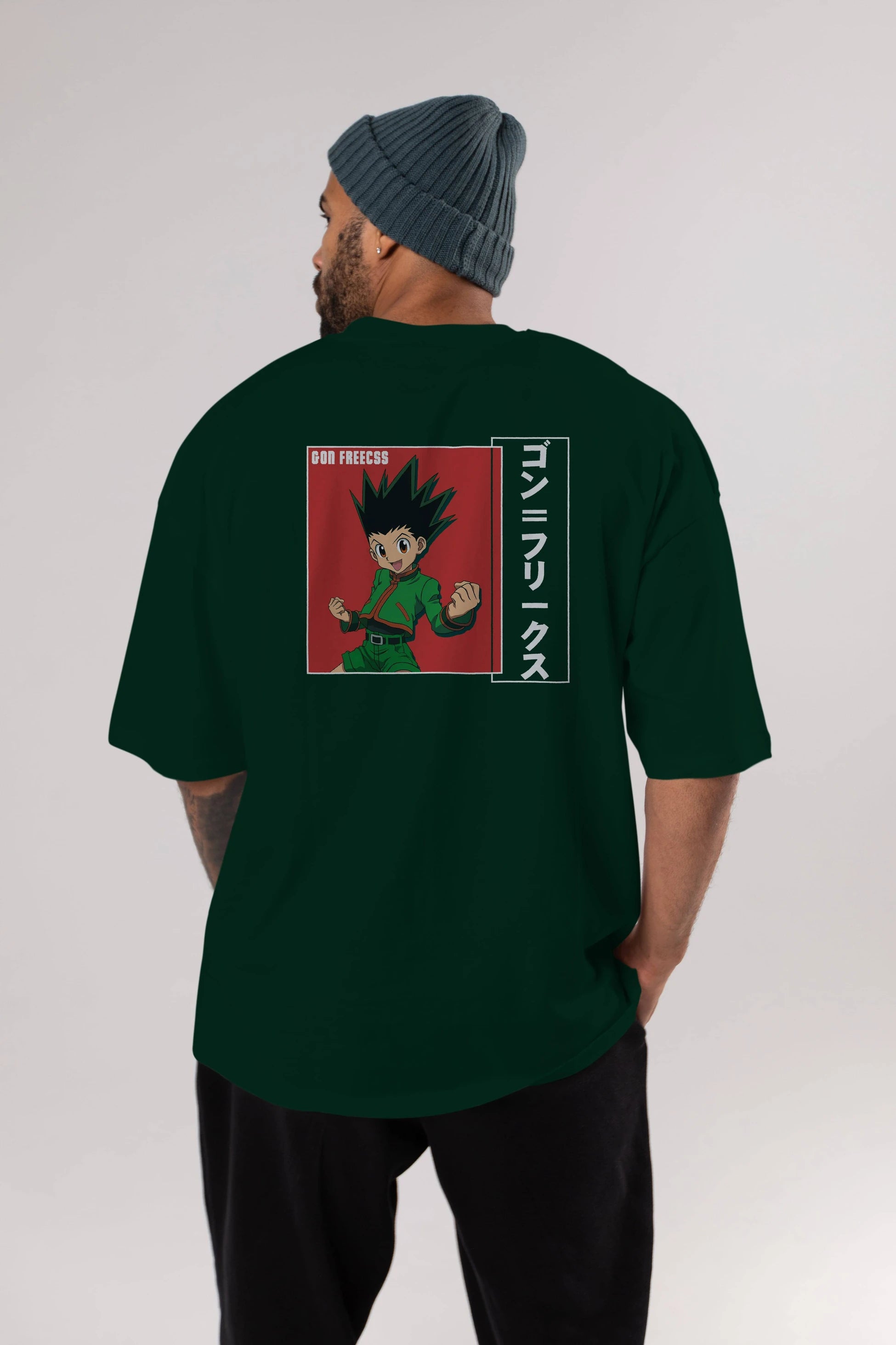 Gon Freecss HUNTER X HUNTER 5 Anime Arka Baskılı Oversize t-shirt Erkek Kadın Unisex