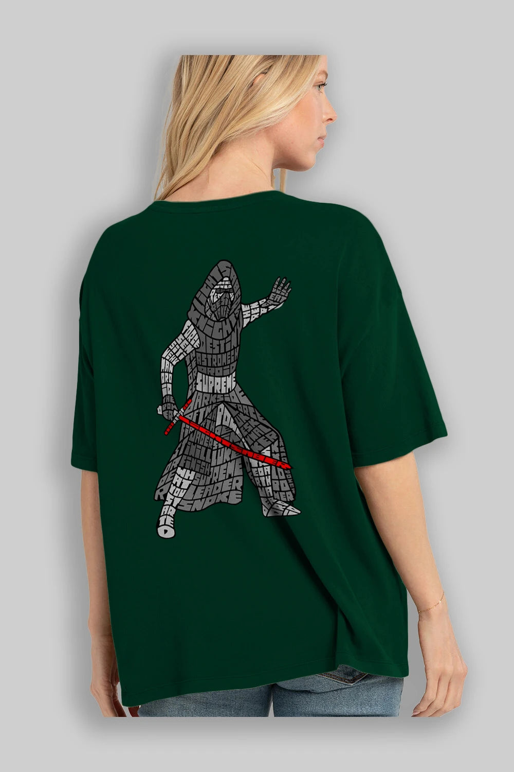 Kylo Arka Baskılı Oversize t-shirt %100 pamuk Erkek Kadın Unisex