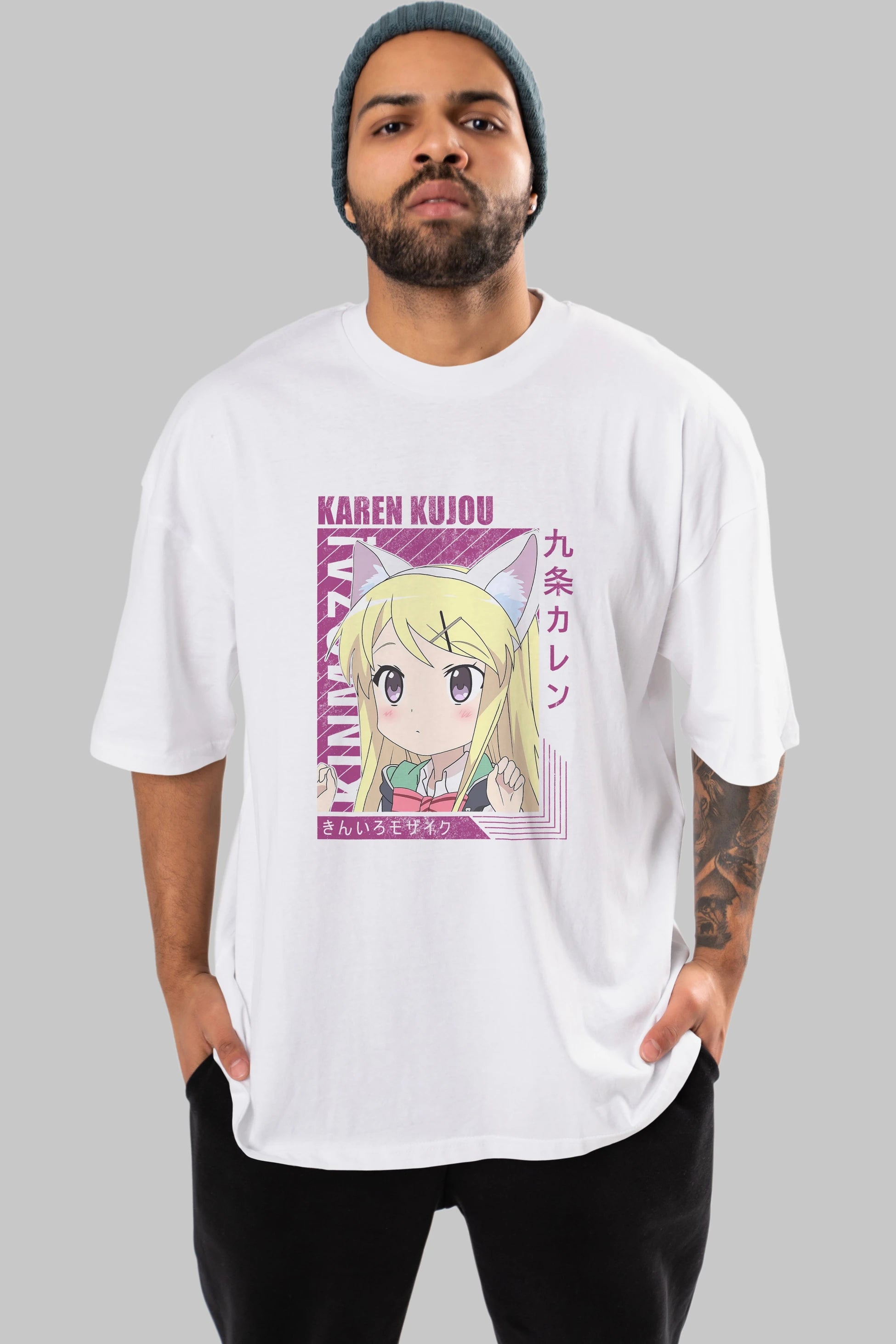 Karen Kujou 4 Anime Ön Baskılı Oversize t-shirt %100 pamuk Erkek Kadın Unisex