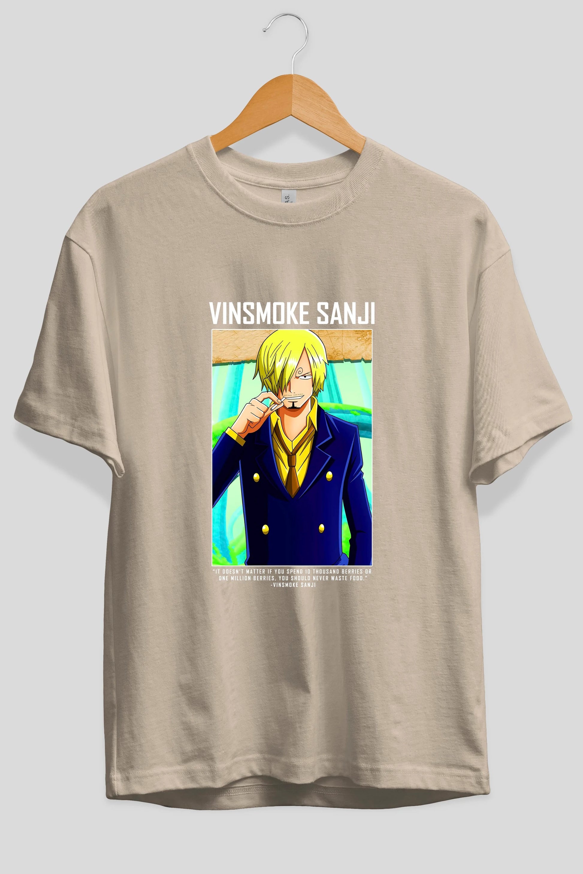 Sanji 2 Anime Ön Baskılı Oversize t-shirt Erkek Kadın Unisex