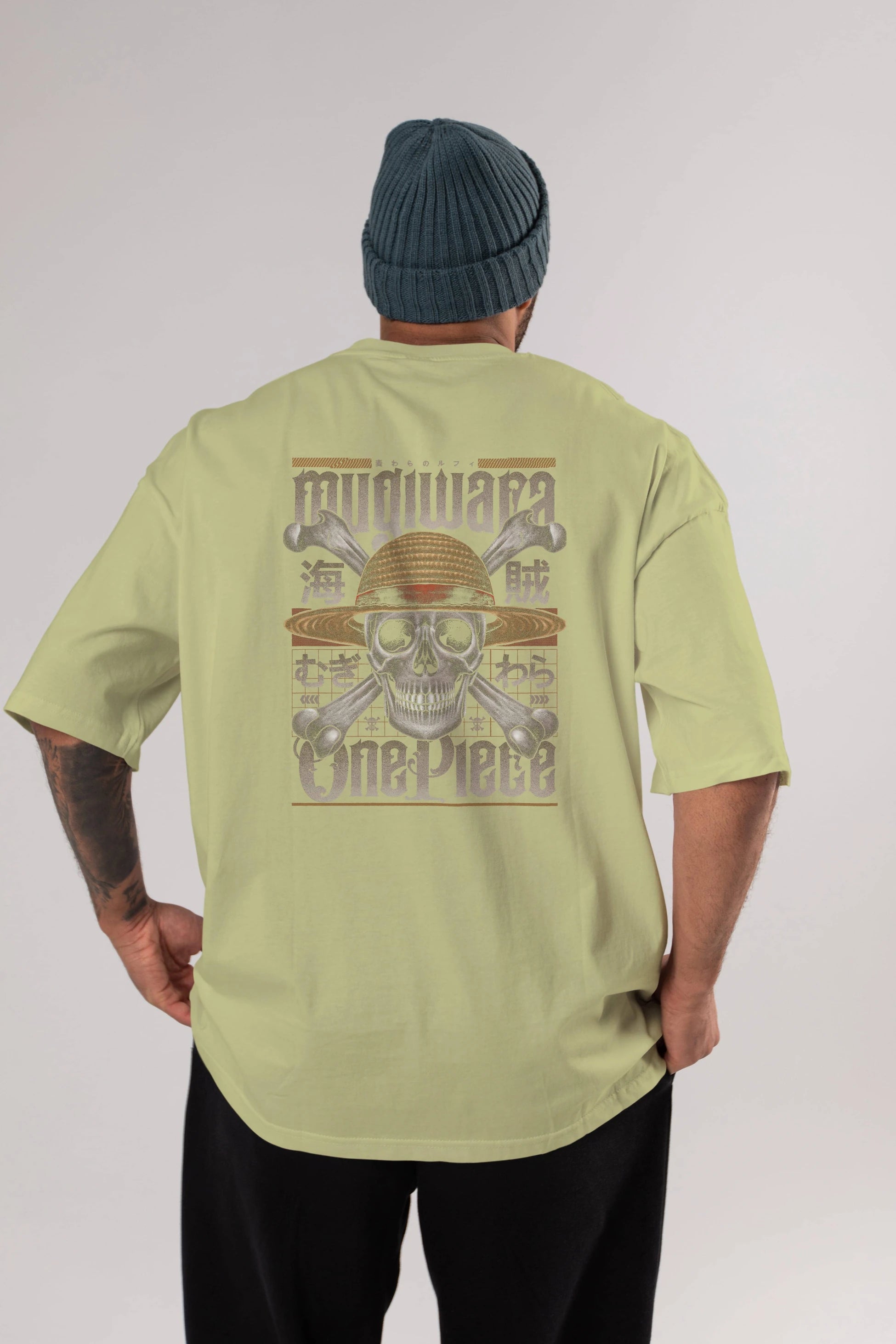 ONE PIECE (2) Anime Arka Baskılı Oversize t-shirt Erkek Kadın Unisex