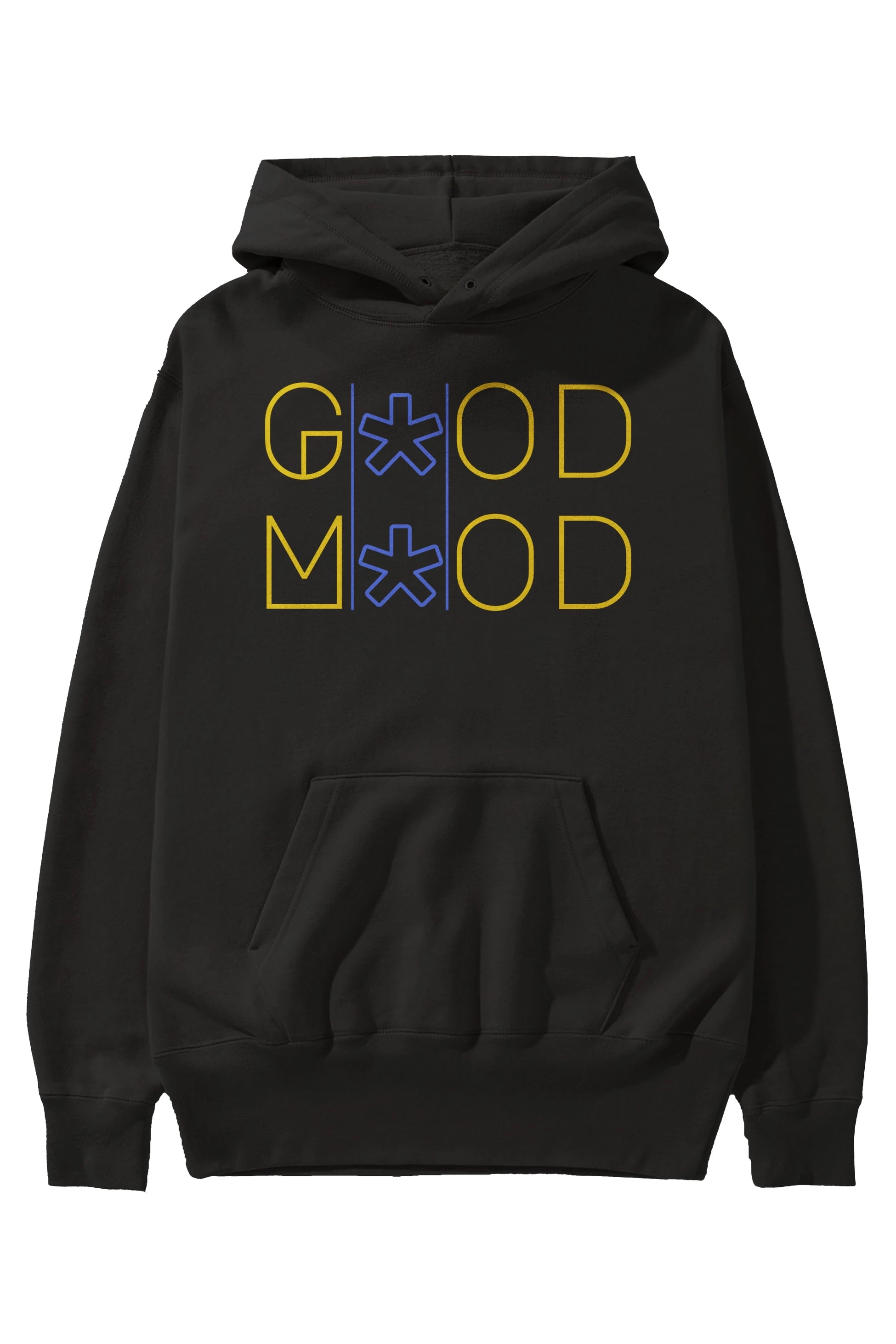 Good Mood Yazılı Ön Baskılı Oversize Hoodie Kapüşonlu Sweatshirt Erkek Kadın Unisex