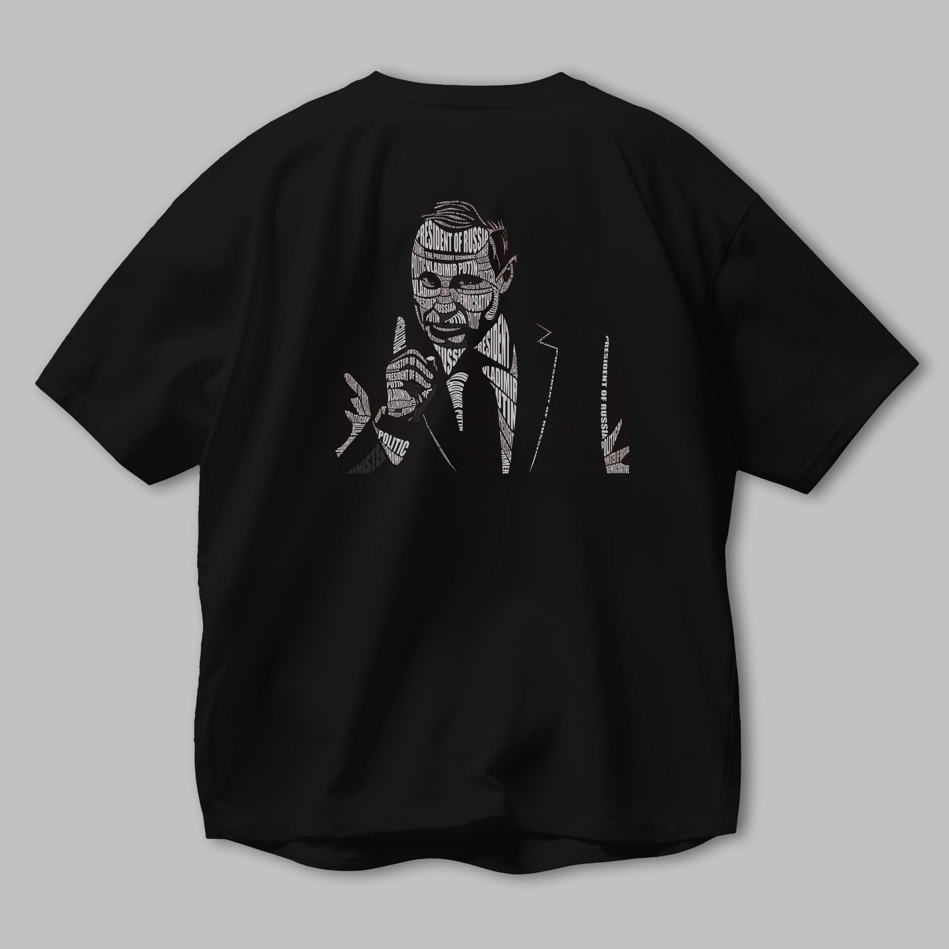 Putin Calligram Arka Baskılı Oversize t-shirt %100 pamuk Erkek Kadın Unisex