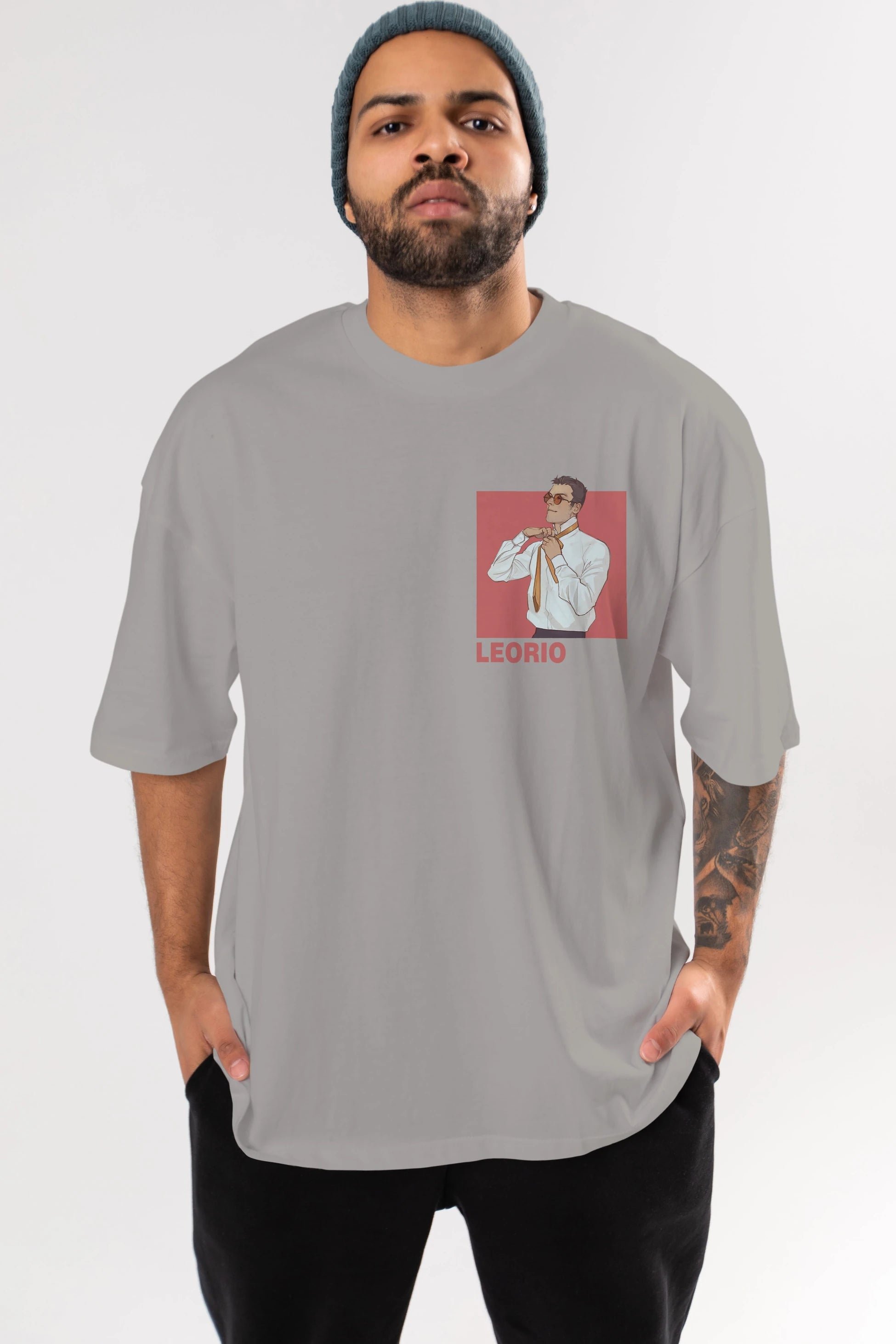 Leorio Paladiknight 5 Ön Sol Baskılı Oversize t-shirt Erkek Kadın Unisex %100 Pamuk Bisiklet Yaka tişort