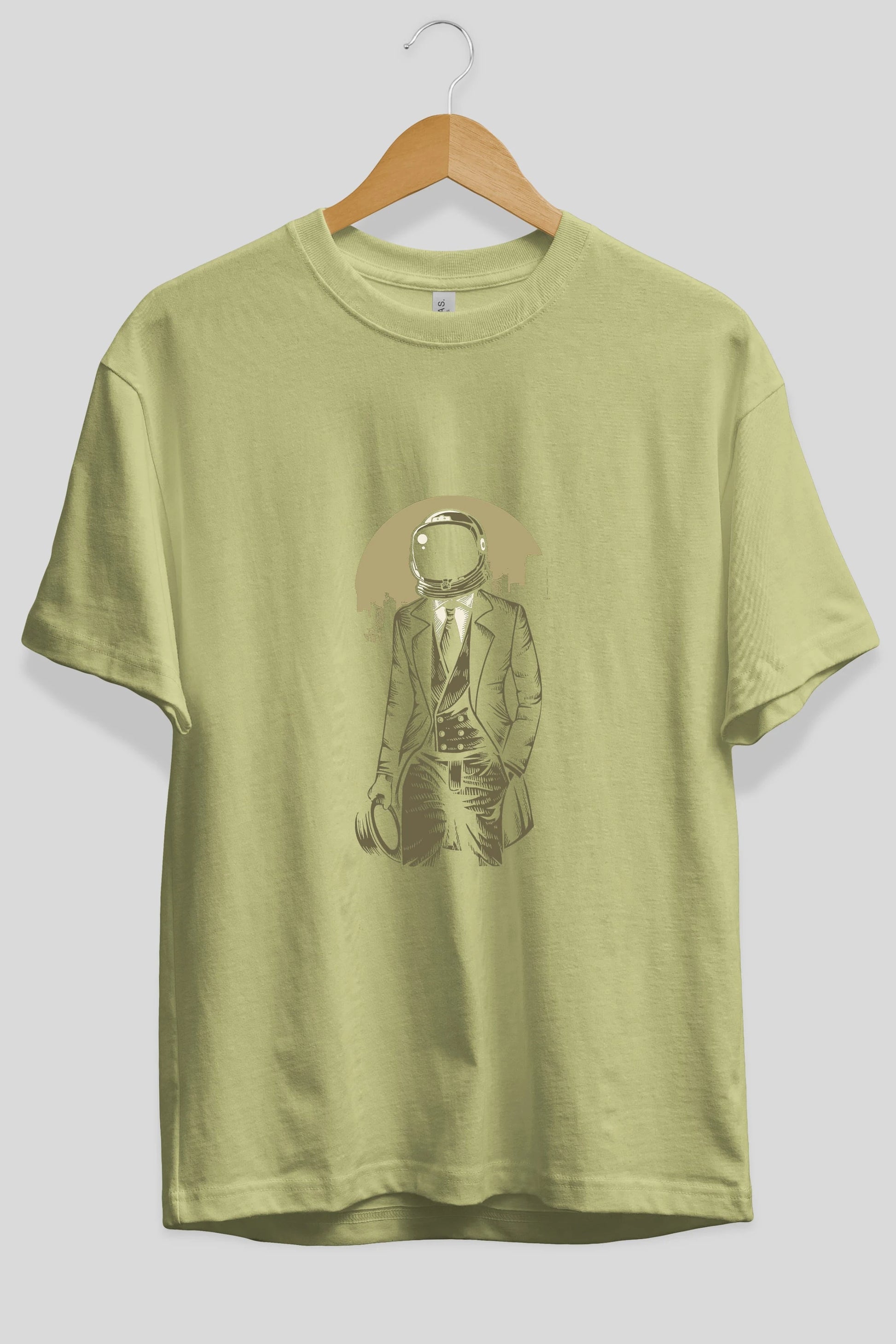 Classic Astronaut Ön Baskılı Oversize t-shirt Erkek Kadın Unisex %100 Pamuk tişort