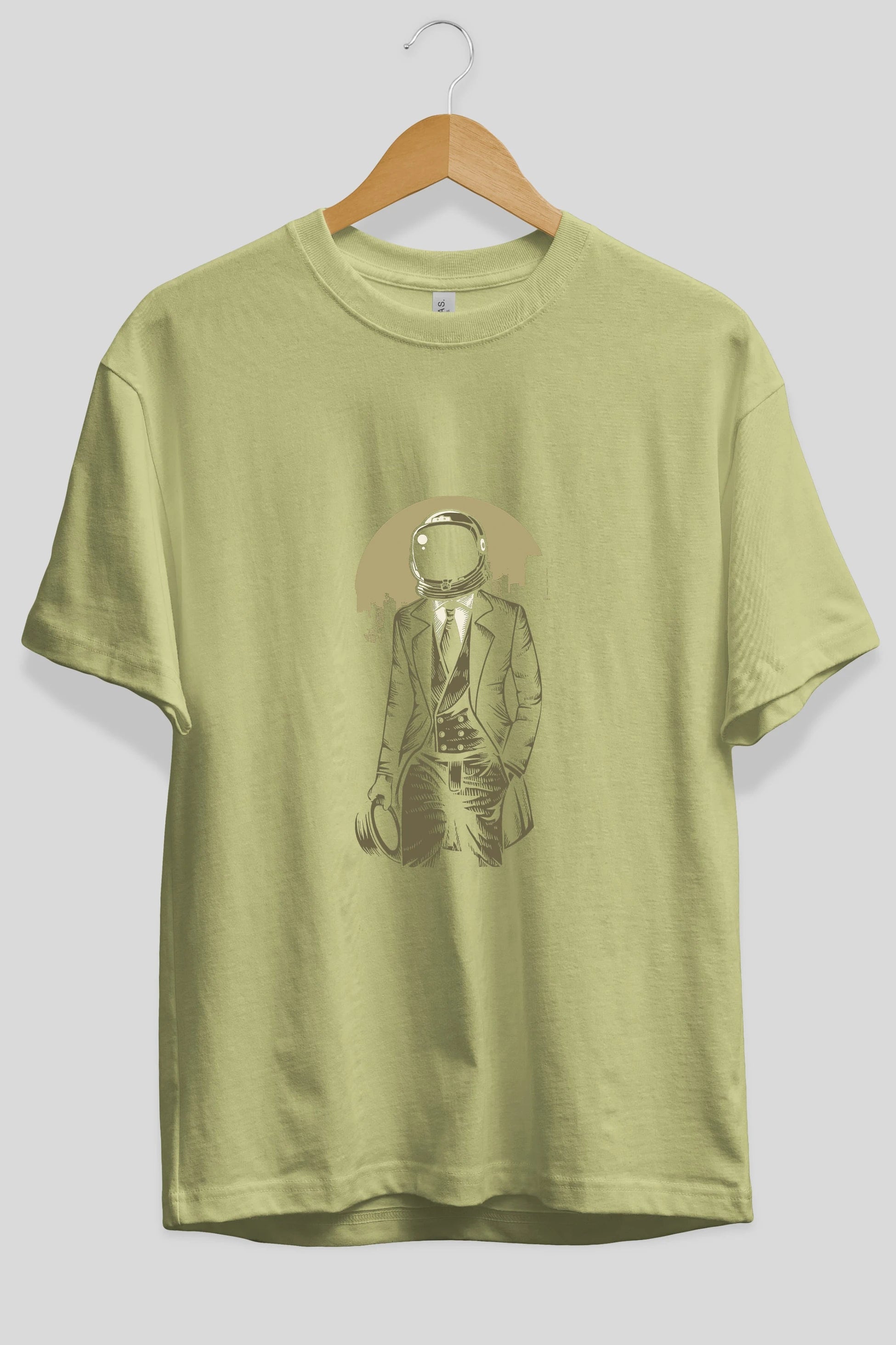 Classic Astronaut Ön Baskılı Oversize t-shirt Erkek Kadın Unisex %100 Pamuk tişort