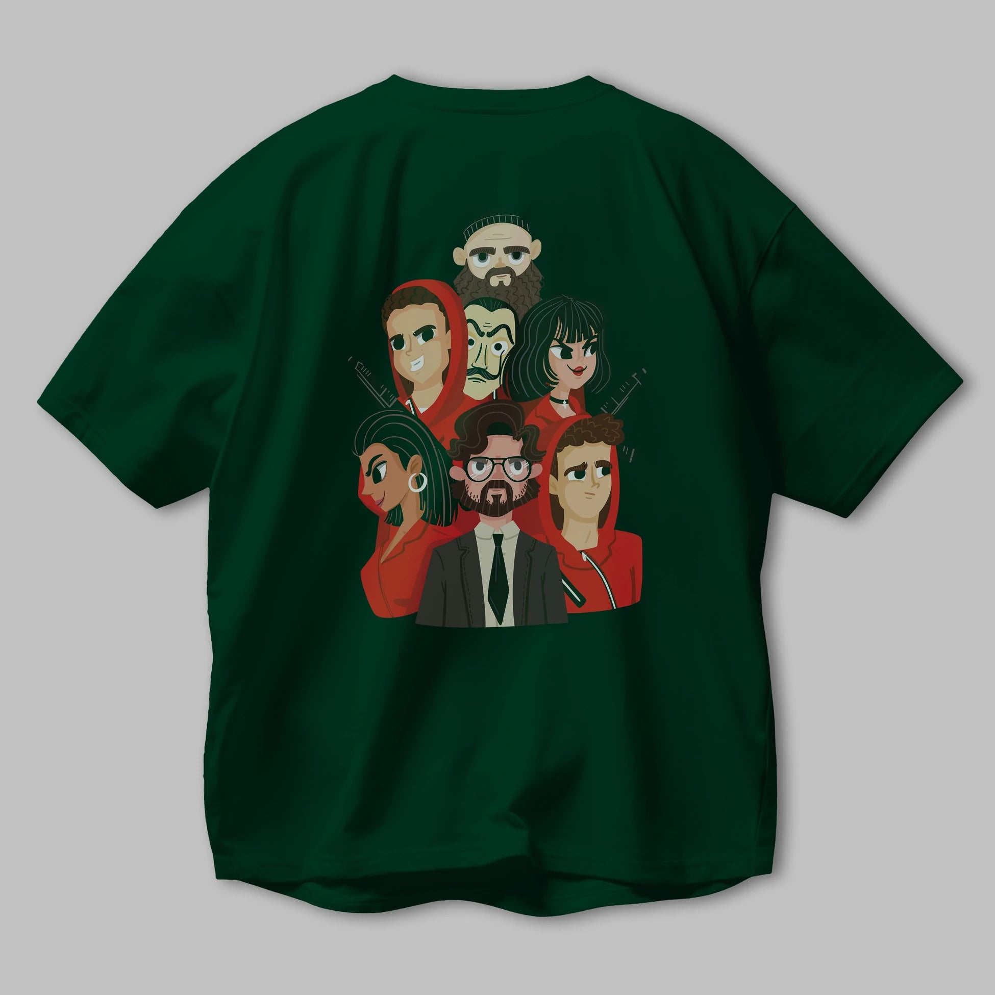 La Casa De Papel (13) Arka Baskılı Oversize t-shirt Erkek Kadın Unisex %100 Pamuk Bisiklet Yaka tişort