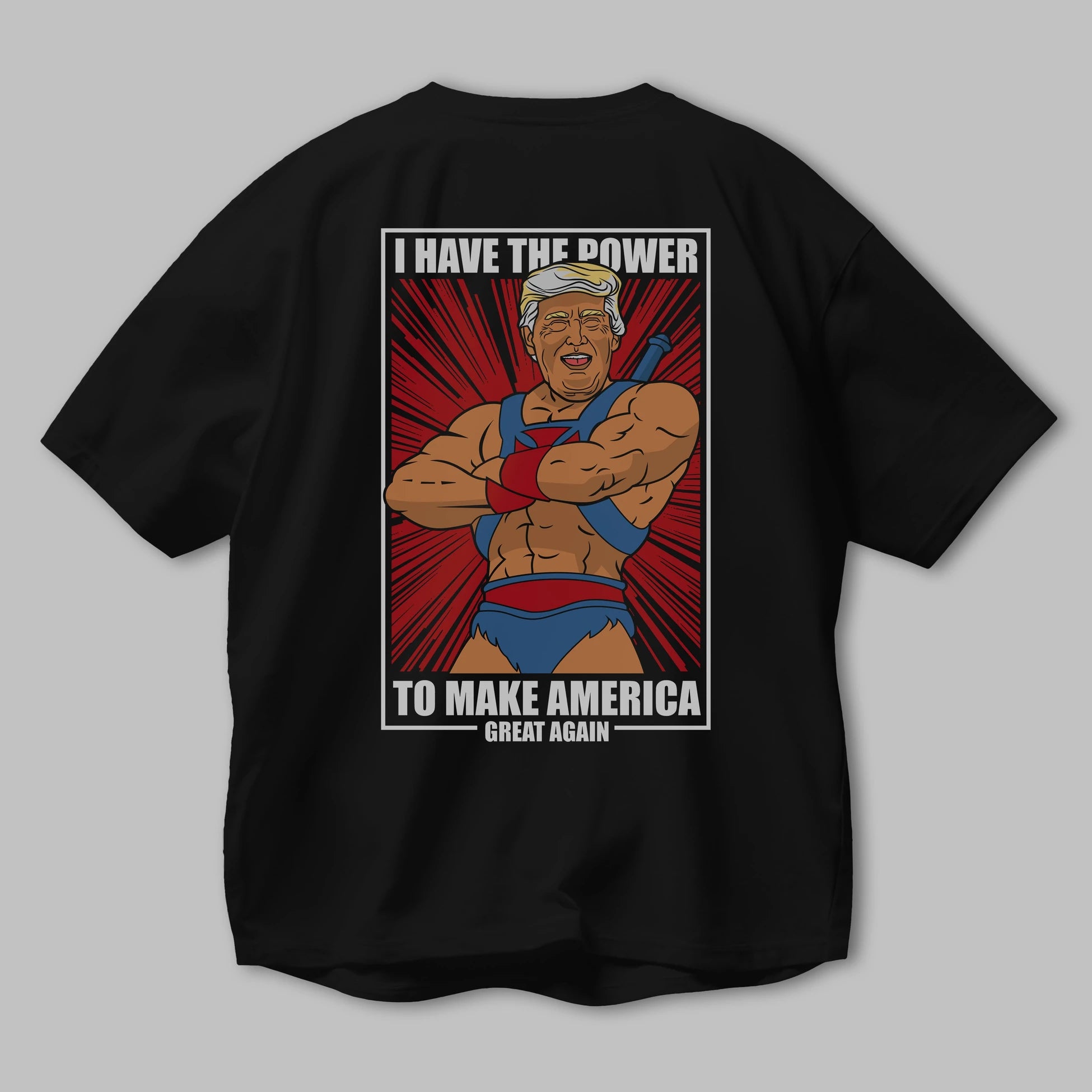 Trump Heman Arka Baskılı Oversize t-shirt Erkek Kadın Unisex %100 Pamuk tişort