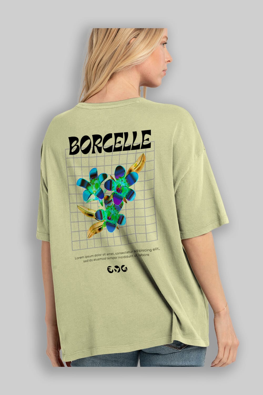 Borcelle Streetwear Arka Baskılı Oversize t-shirt Erkek Kadın Unisex