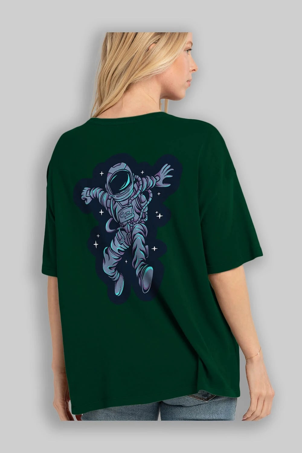 Astrostars sticker Arka Baskılı Oversize t-shirt Erkek Kadın Unisex