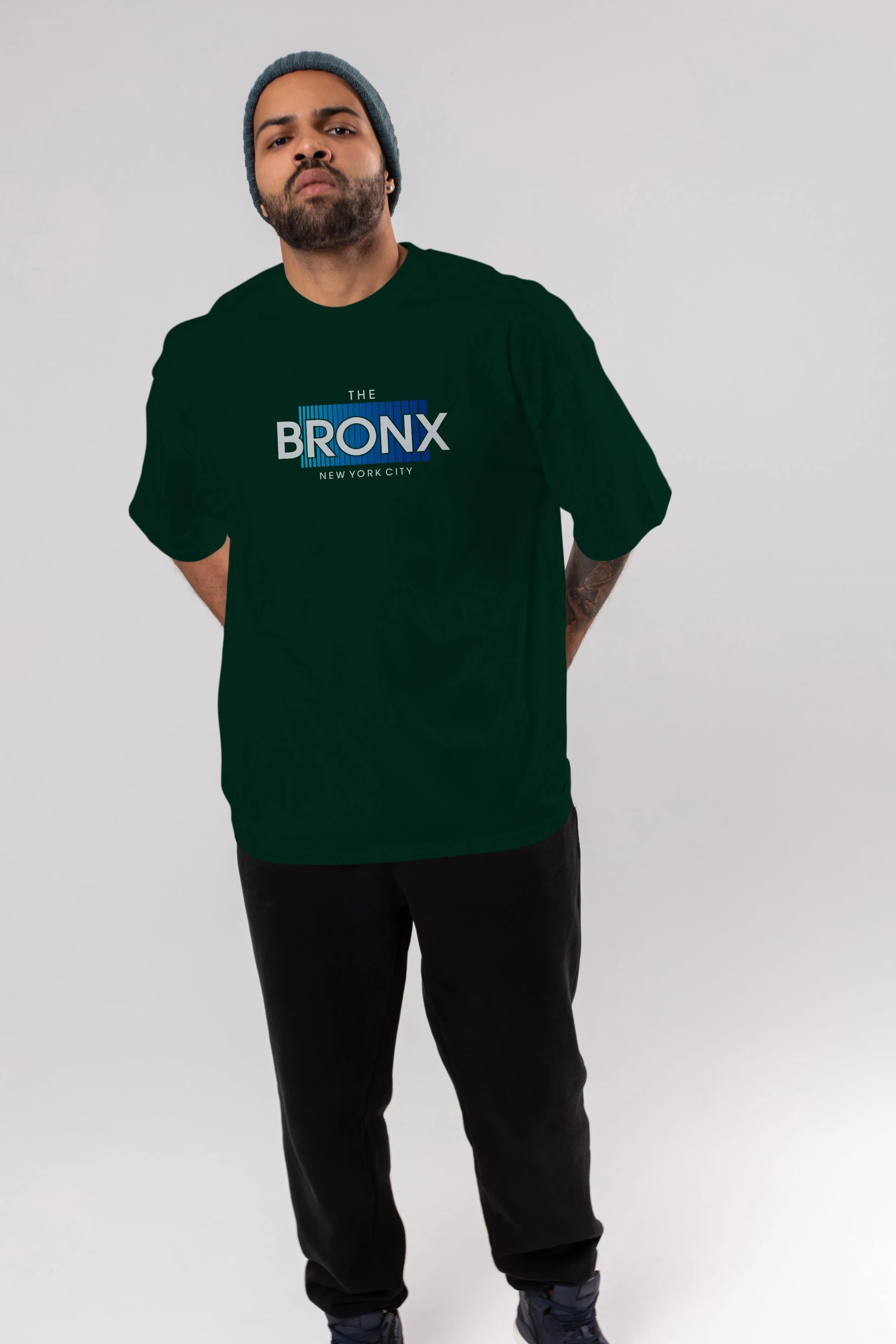 The Bronx Ön Baskılı Oversize t-shirt Erkek Kadın Unisex