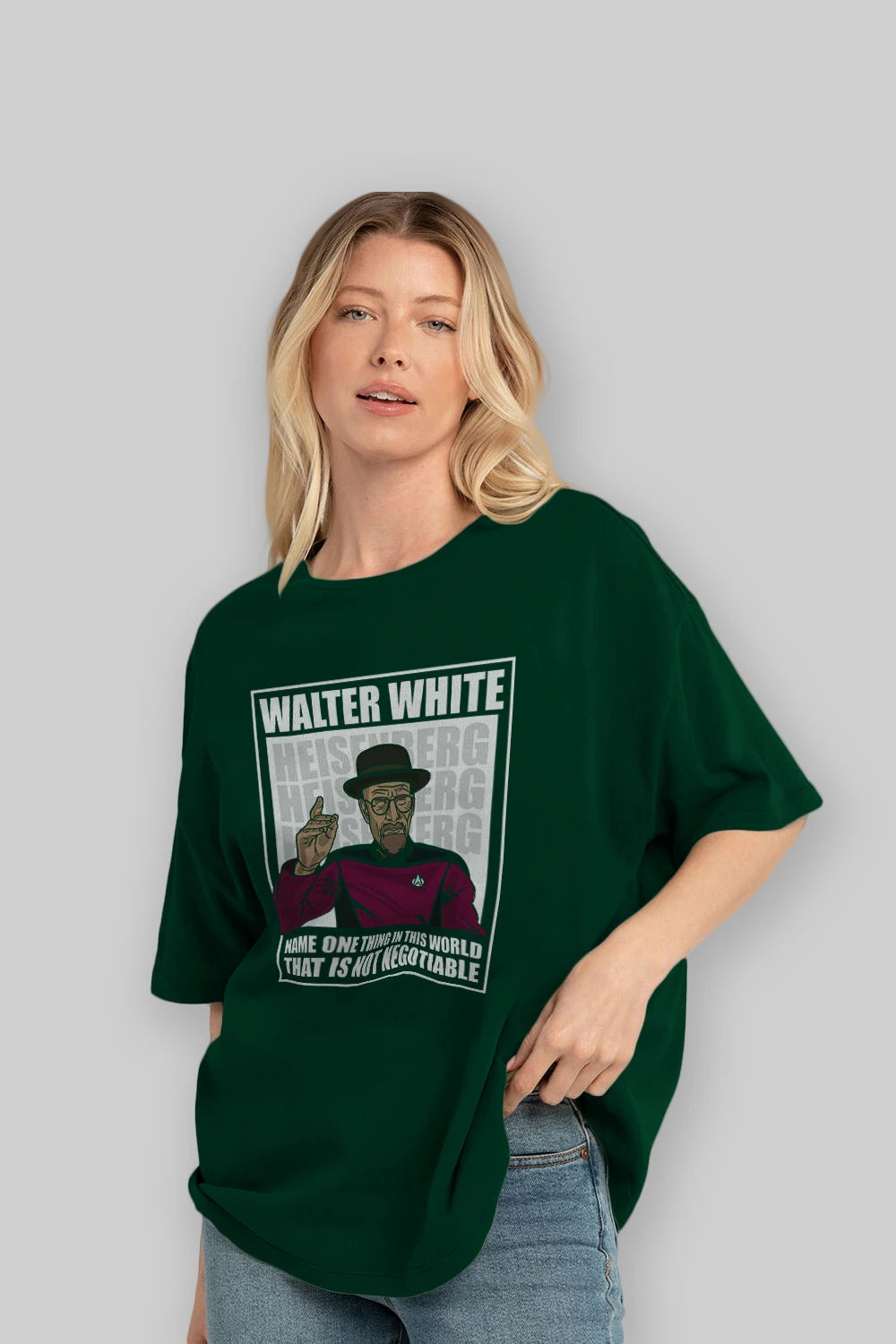 Captain Pixard Heisenberg Ön Baskılı Oversize t-shirt Erkek Kadın Unisex %100 Pamuk tişort