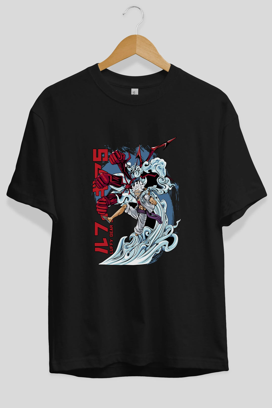 MONKEY D. LUFFY GEAR5 2 Anime Ön Baskılı Oversize t-shirt %100 pamuk Erkek Kadın Unisex