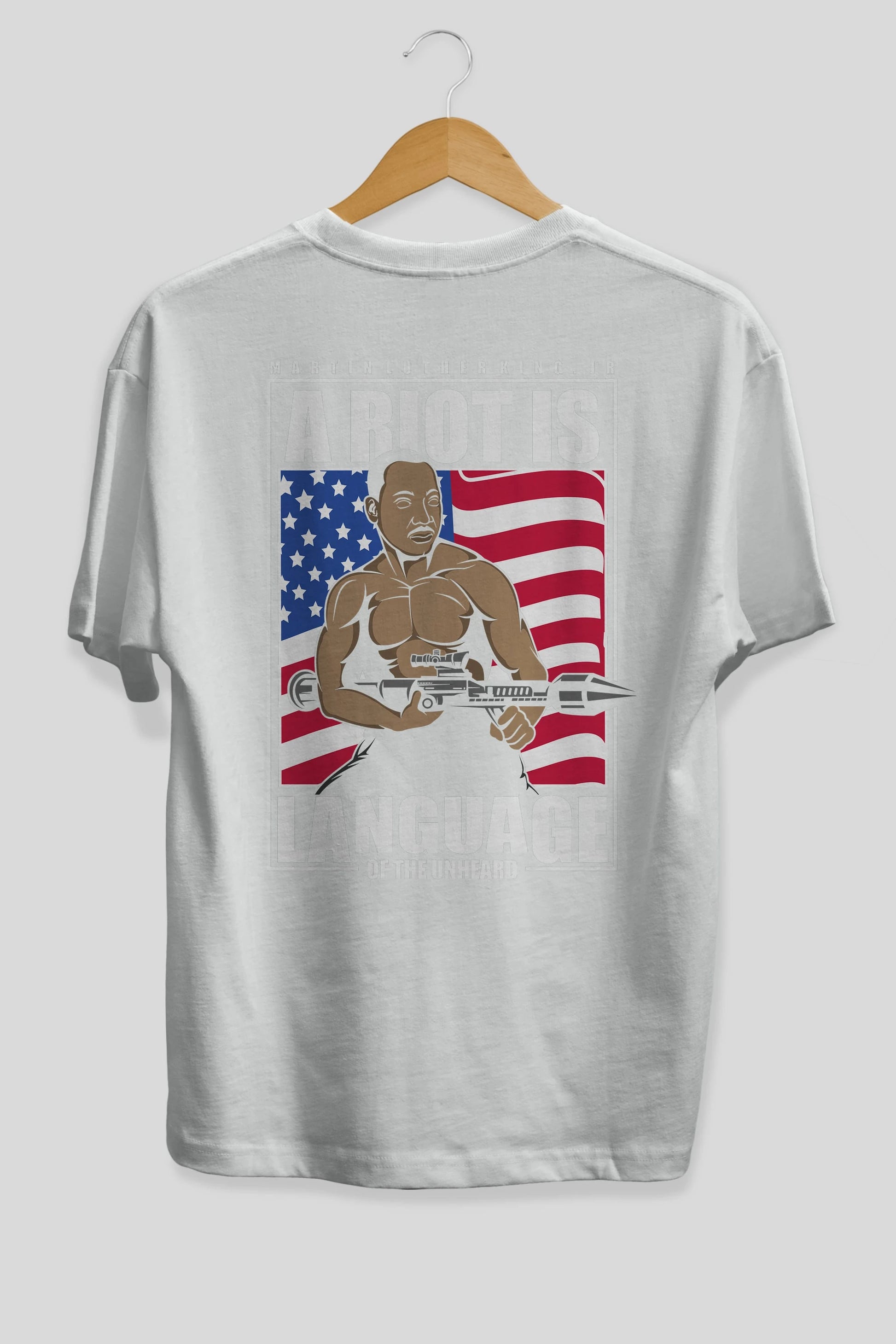 Luther King Jr Rambo Arka Baskılı Oversize t-shirt Erkek Kadın Unisex %100 Pamuk tişort