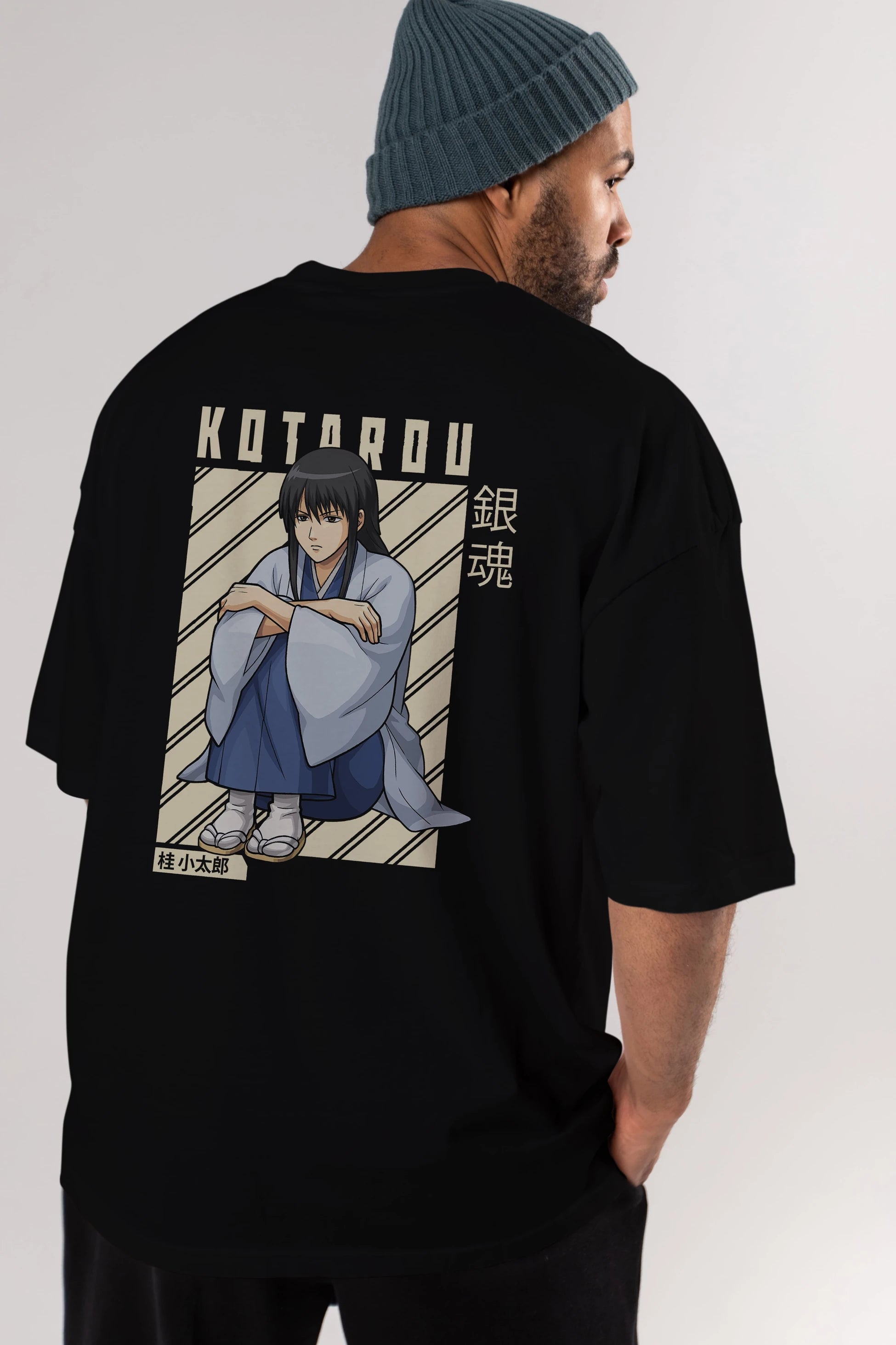 Kotarou Katsura GINTAMA Anime Arka Baskılı Oversize t-shirt Erkek Kadın Unisex