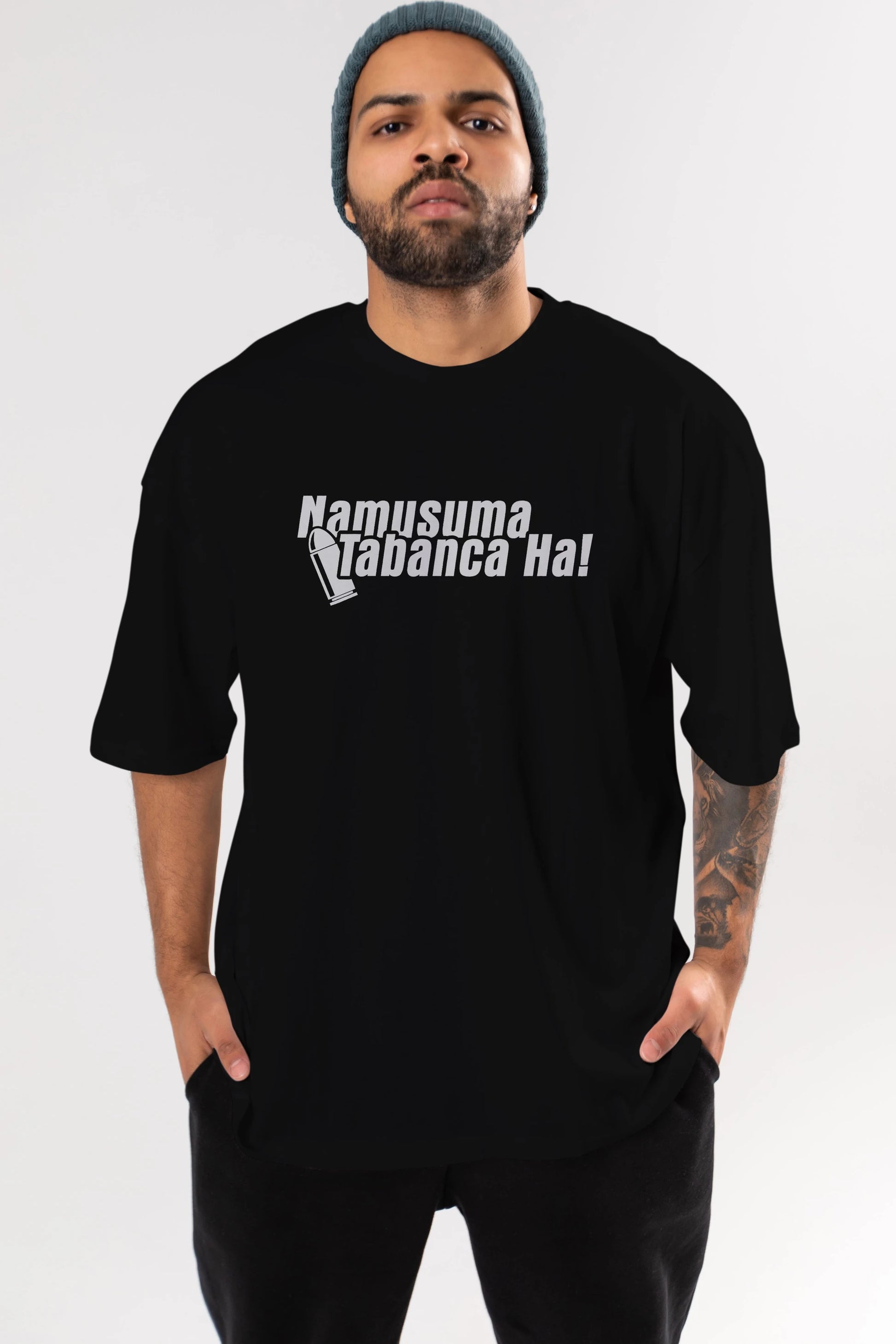 Namusuma Tabanca Ön Baskılı Oversize t-shirt %100 pamuk Erkek Kadın Unisex