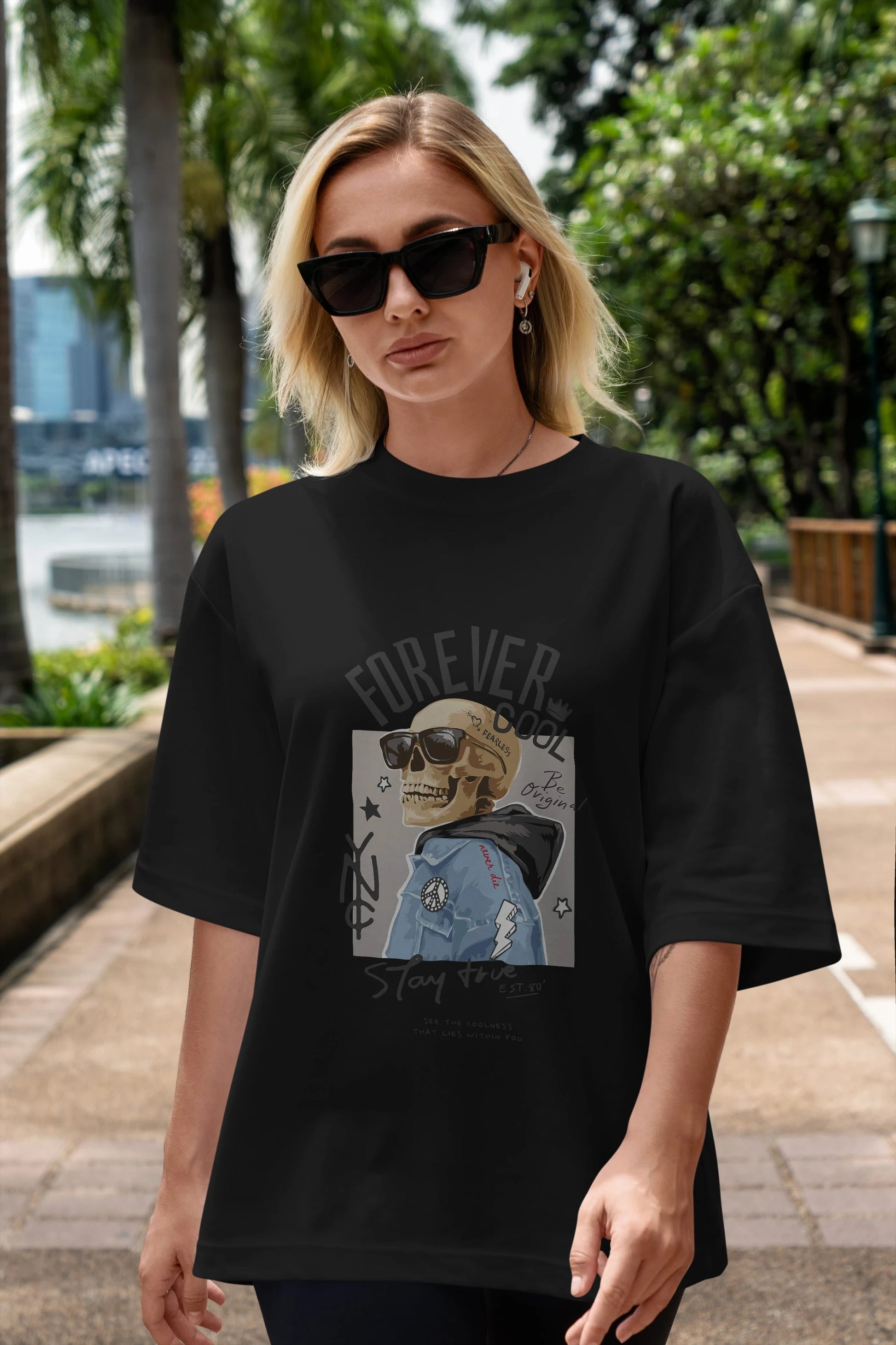 Teddy Bear Forever Cool Ön Baskılı Oversize t-shirt Erkek Kadın Unisex %100 Pamuk