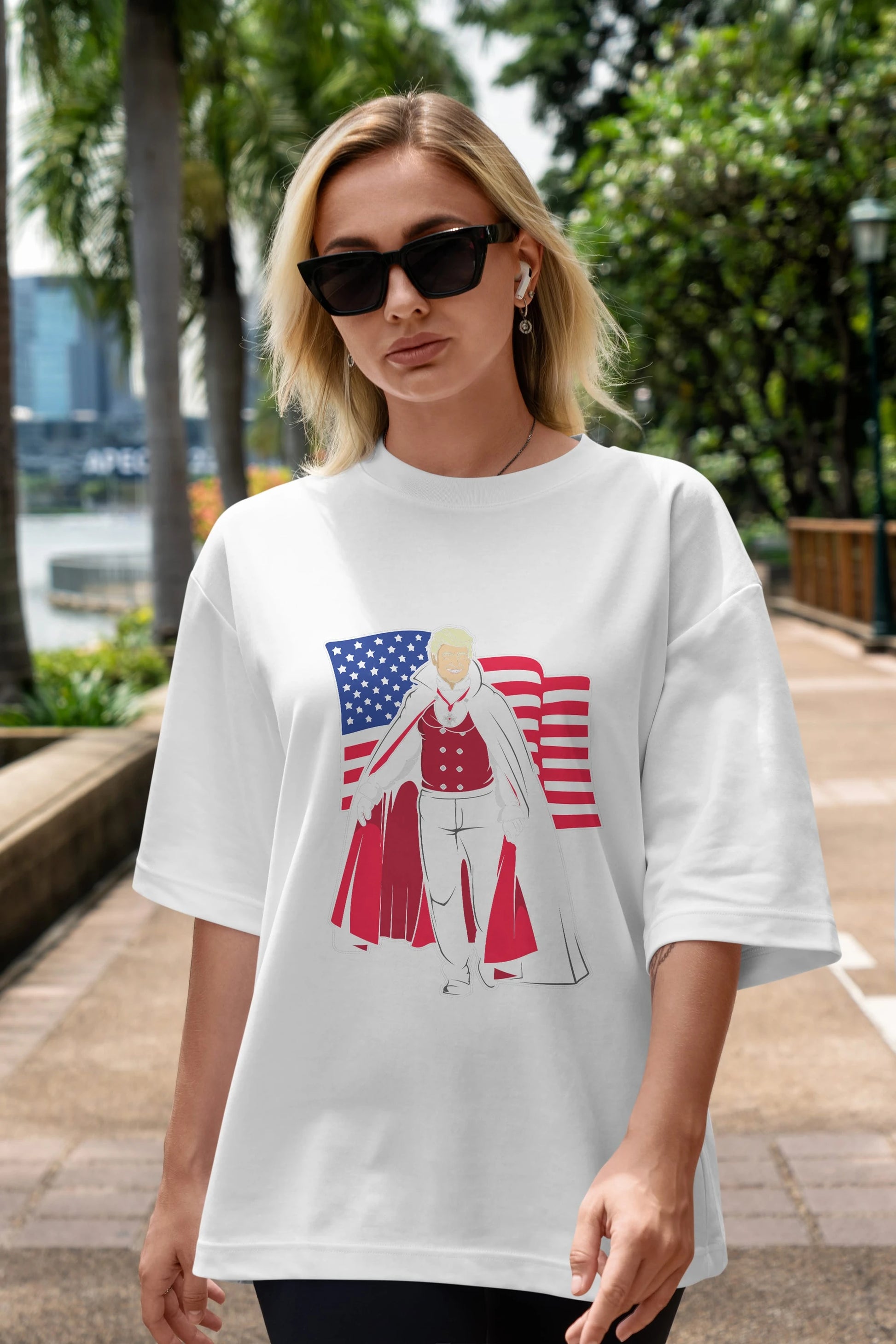 Trump Dracula Ön Baskılı Oversize t-shirt Erkek Kadın Unisex %100 Pamuk tişort