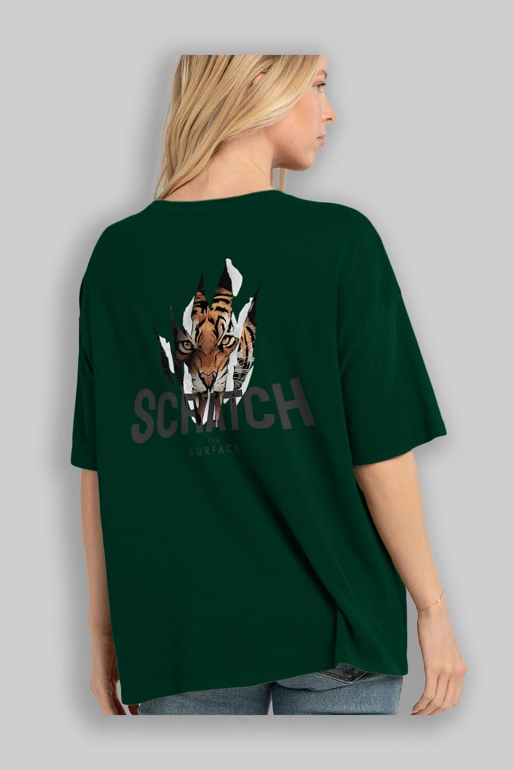 Teddy Bear Scratch Arka Baskılı Oversize t-shirt Erkek Kadın Unisex %100 Pamuk
