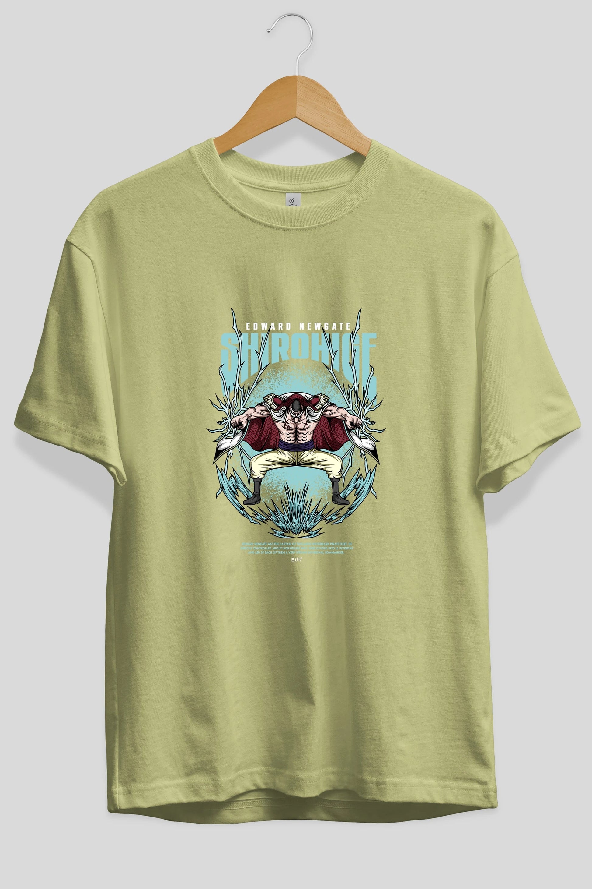 Shirohige Anime Ön Baskılı Oversize t-shirt %100 pamuk Erkek Kadın Unisex
