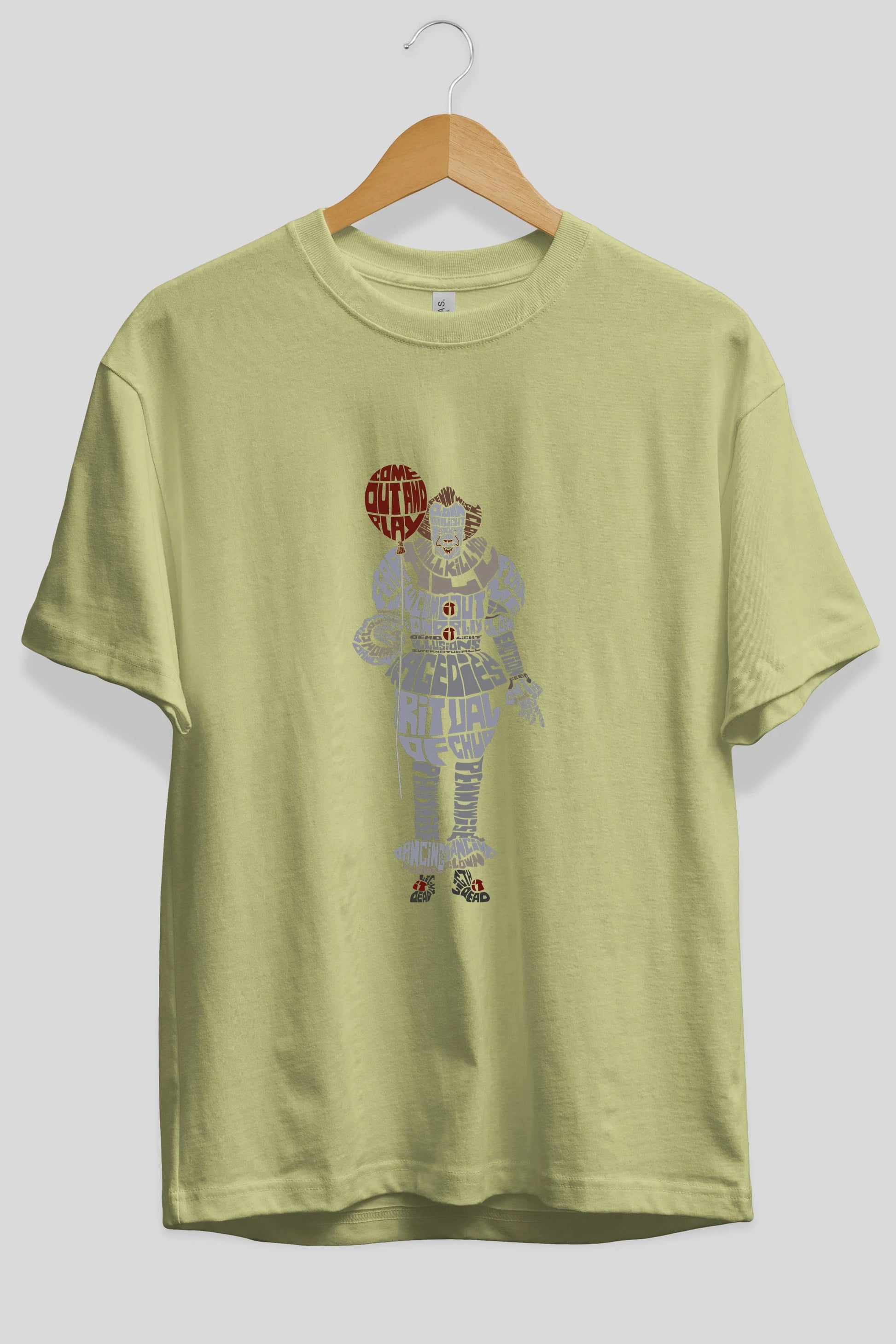 It Ön Baskılı Oversize t-shirt %100 pamuk Erkek Kadın Unisex