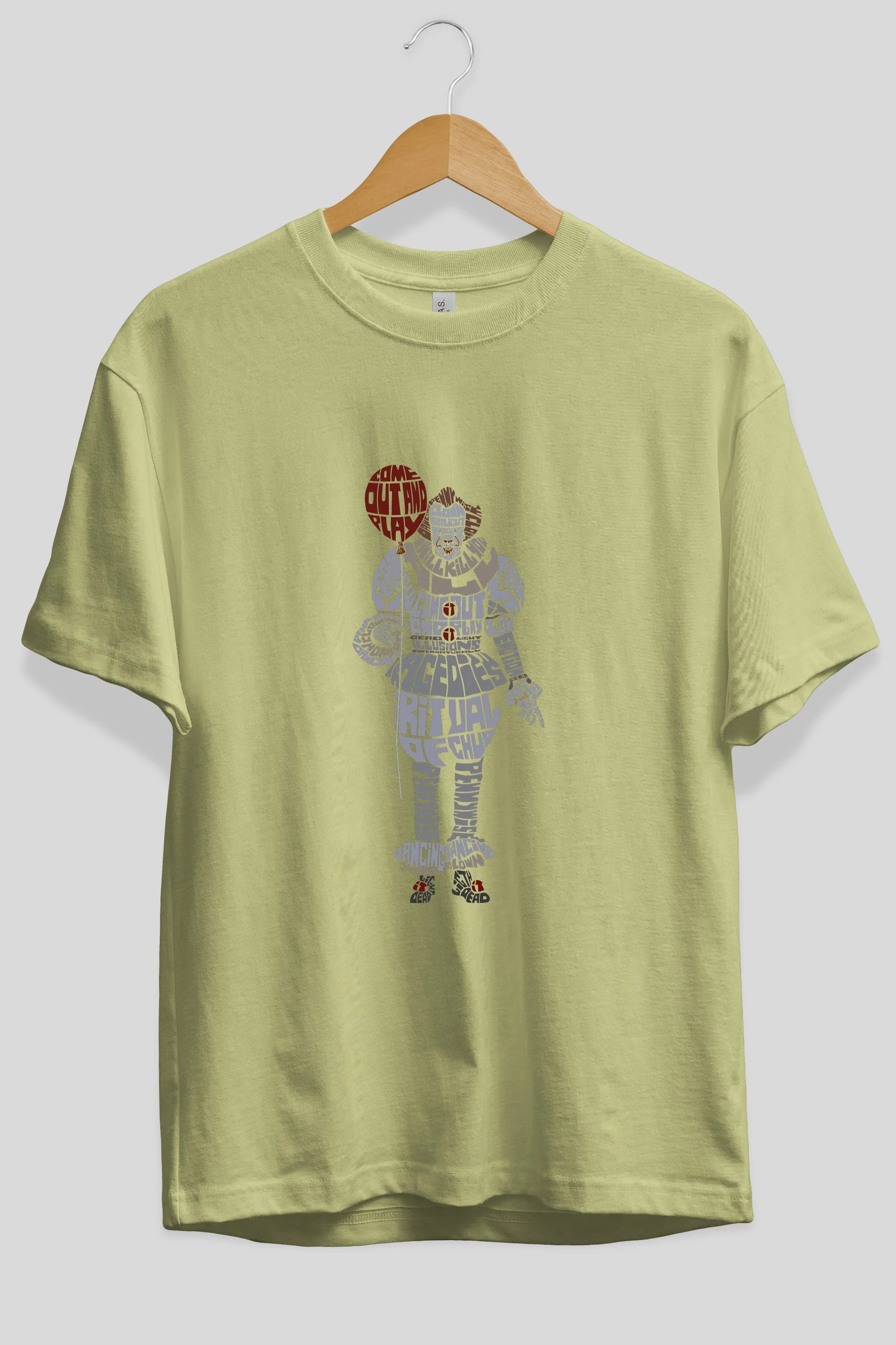 It Ön Baskılı Oversize t-shirt %100 pamuk Erkek Kadın Unisex