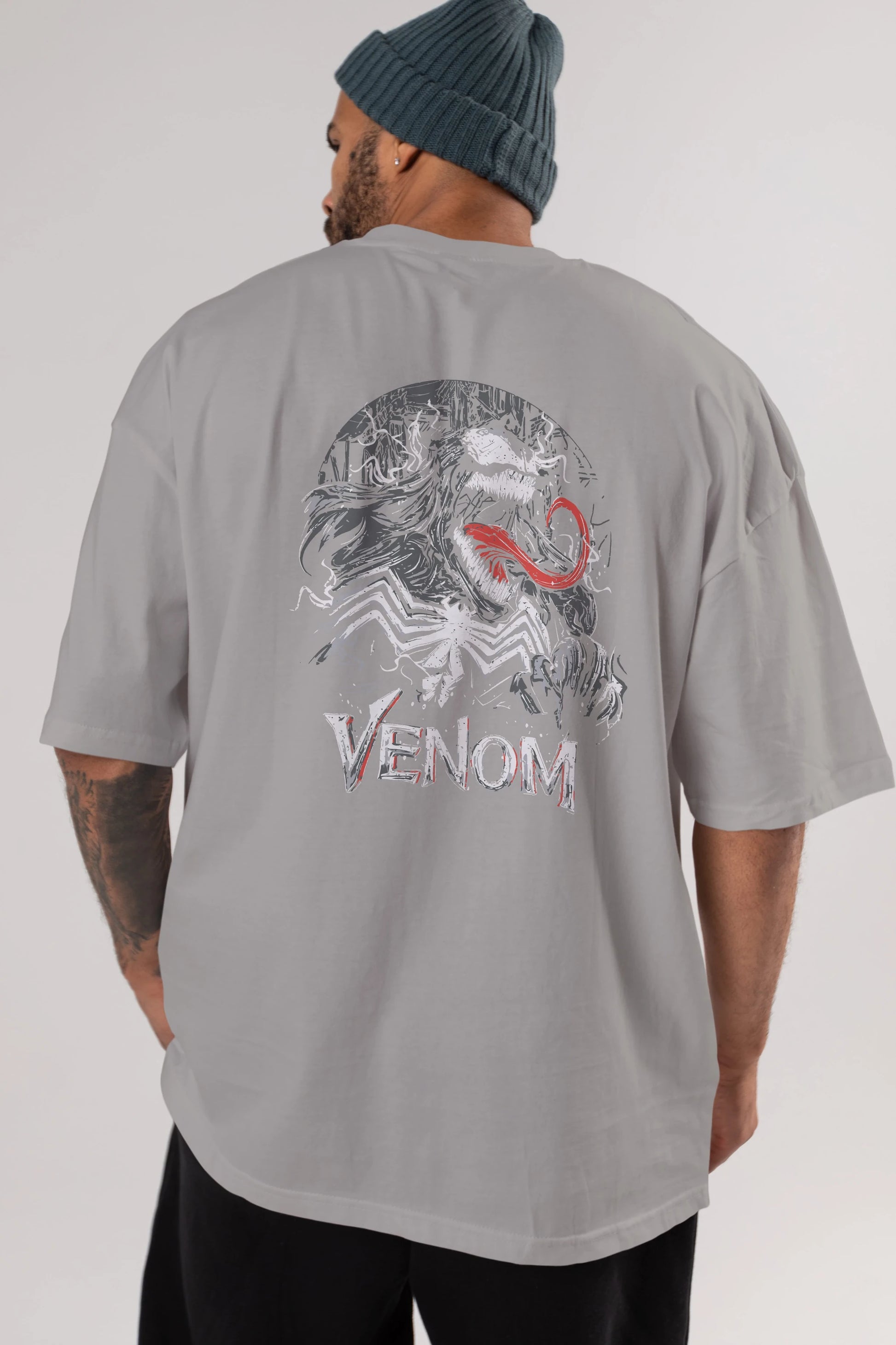 Venom (13) Arka Baskılı Oversize t-shirt Erkek Kadın Unisex %100 Pamuk Bisiklet Yaka tişort