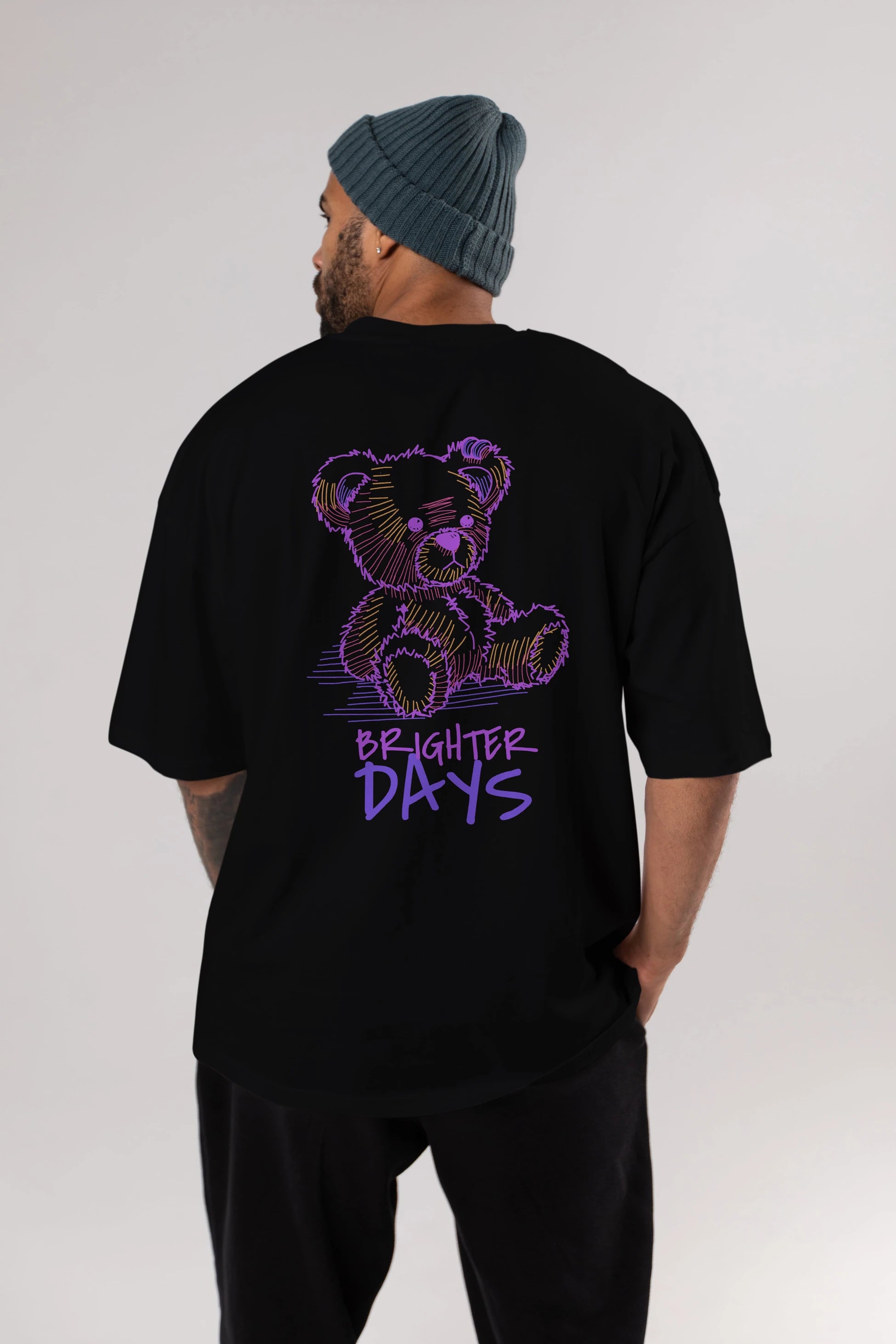 Brighter Days Arka Baskılı Oversize t-shirt Erkek Kadın Unisex