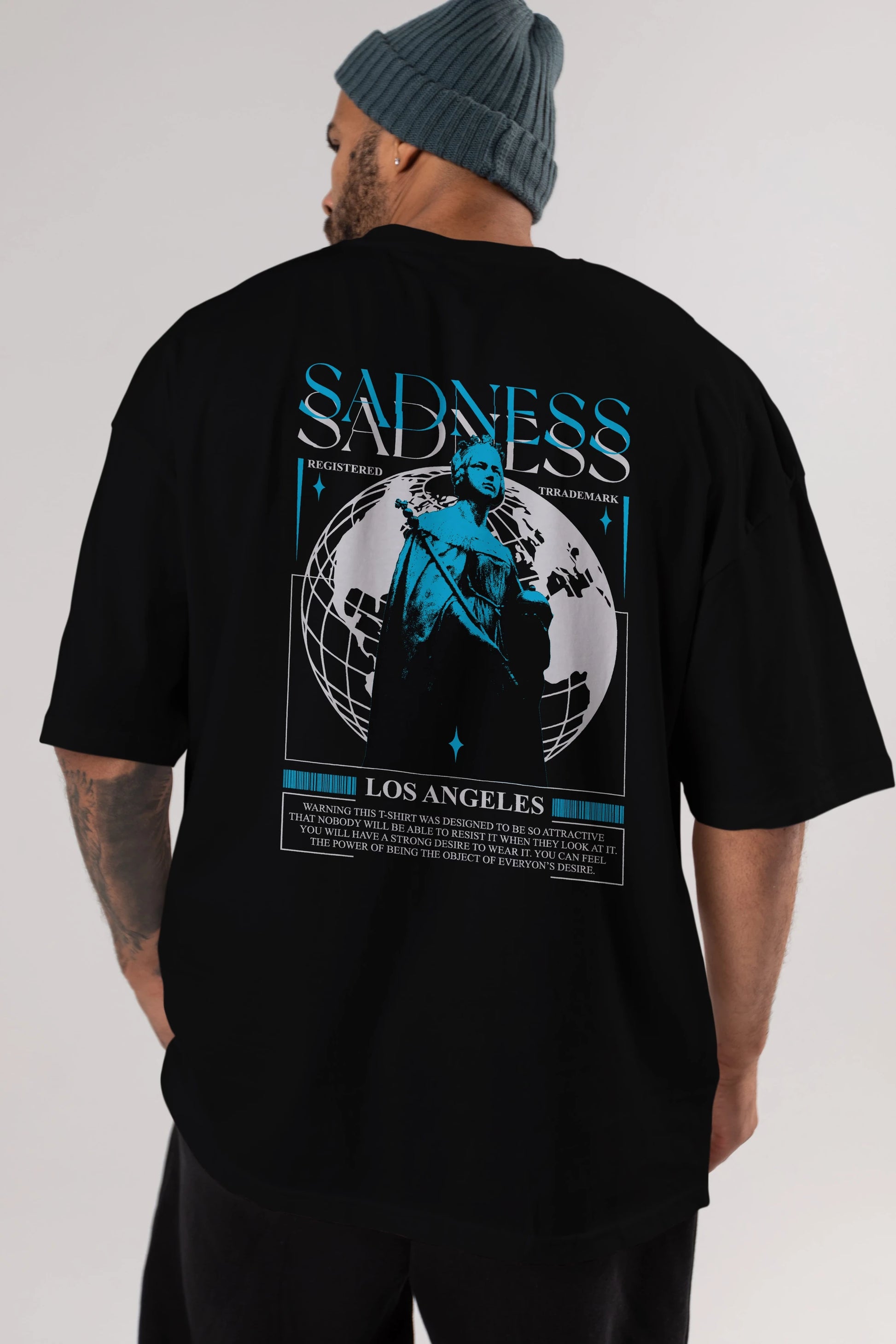 Sadness Los Angeles Arka Baskılı Oversize t-shirt Erkek Kadın Unisex
