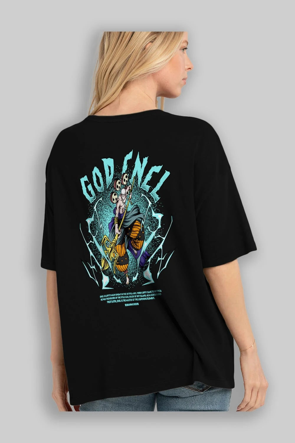Eneru Anime Arka Baskılı Oversize t-shirt Erkek Kadın Unisex