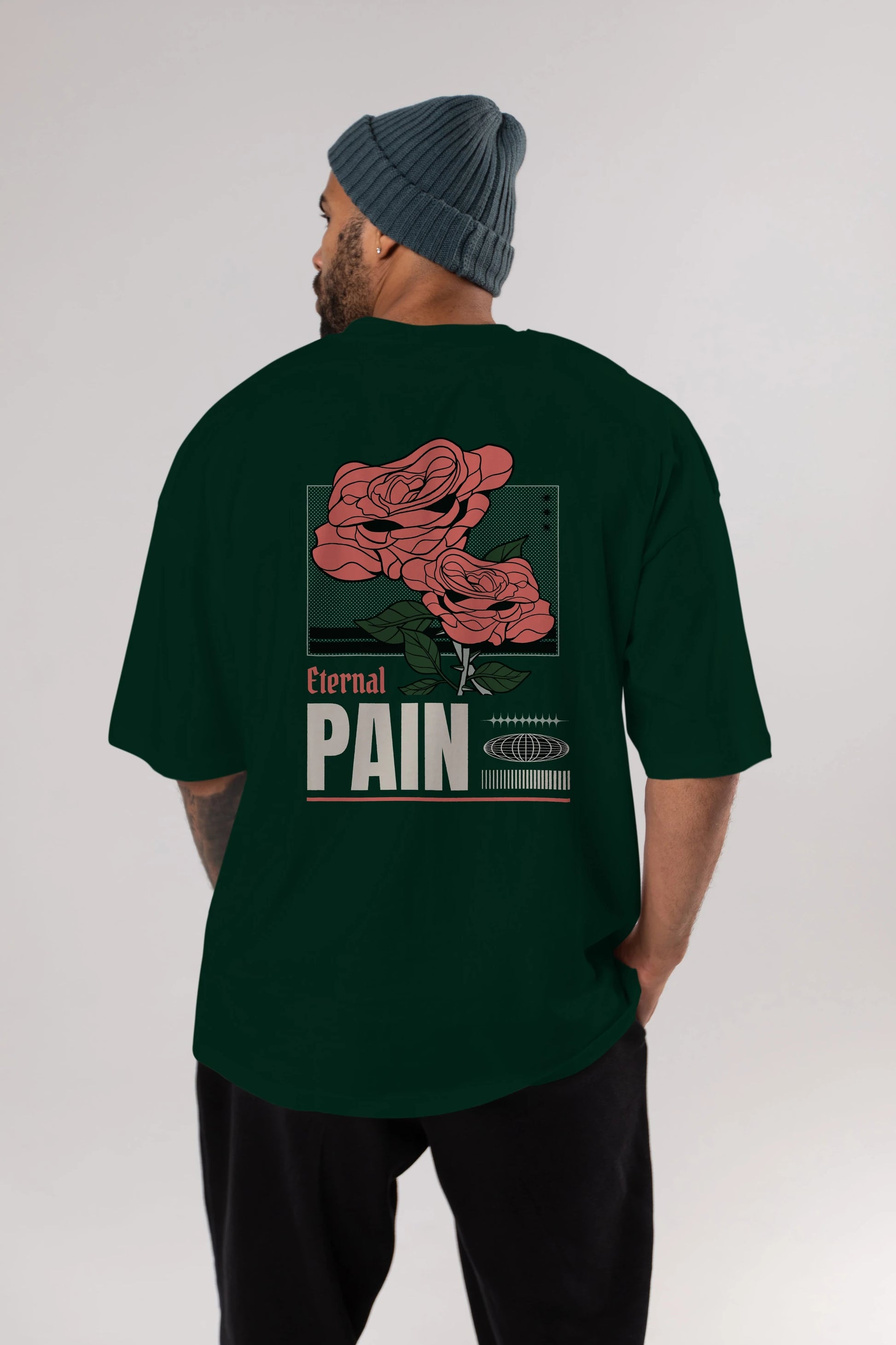 Eternal Pain Arka Baskılı Oversize t-shirt Erkek Kadın Unisex