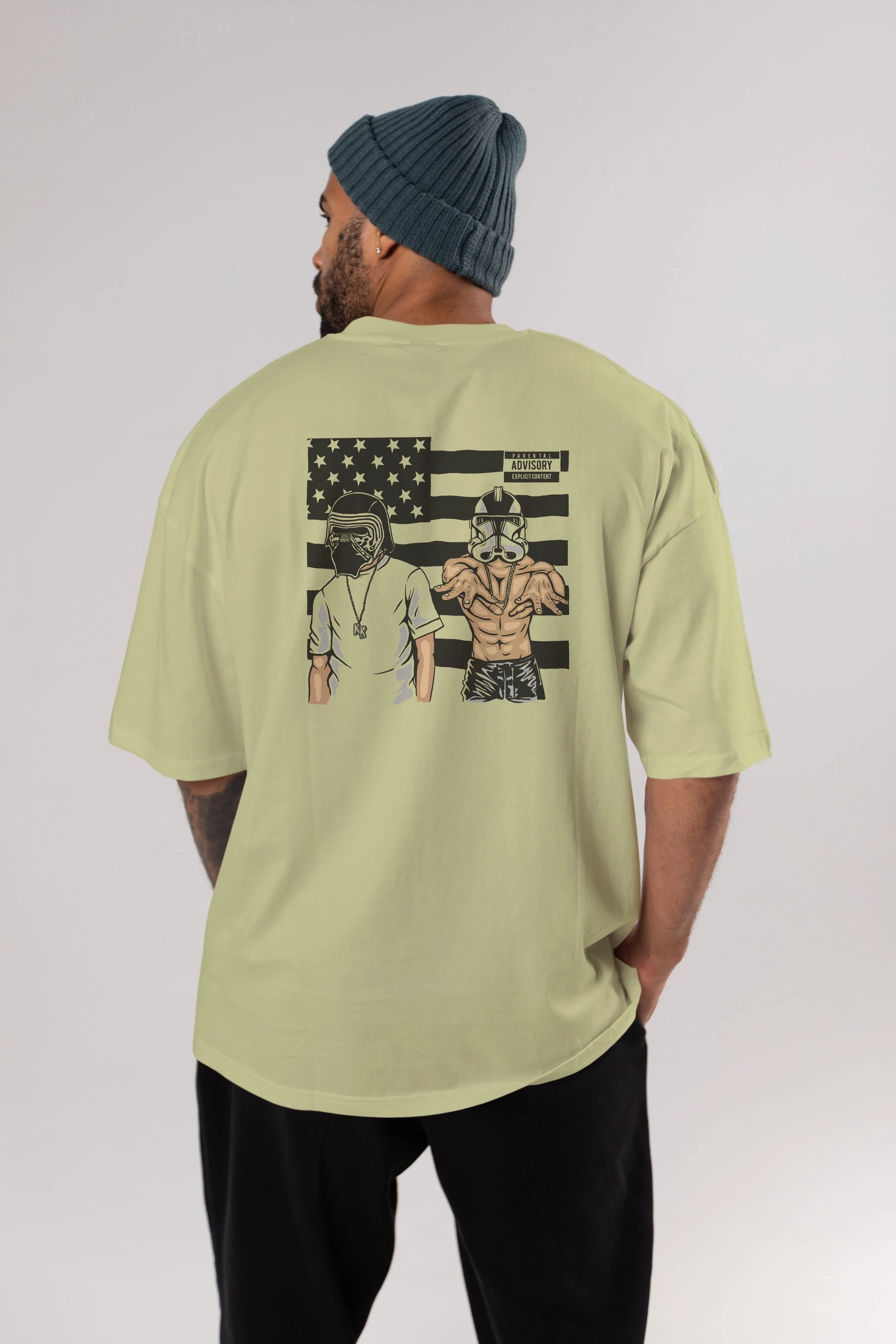 Darkonia Arka Baskılı Oversize t-shirt Erkek Kadın Unisex %100 Pamuk