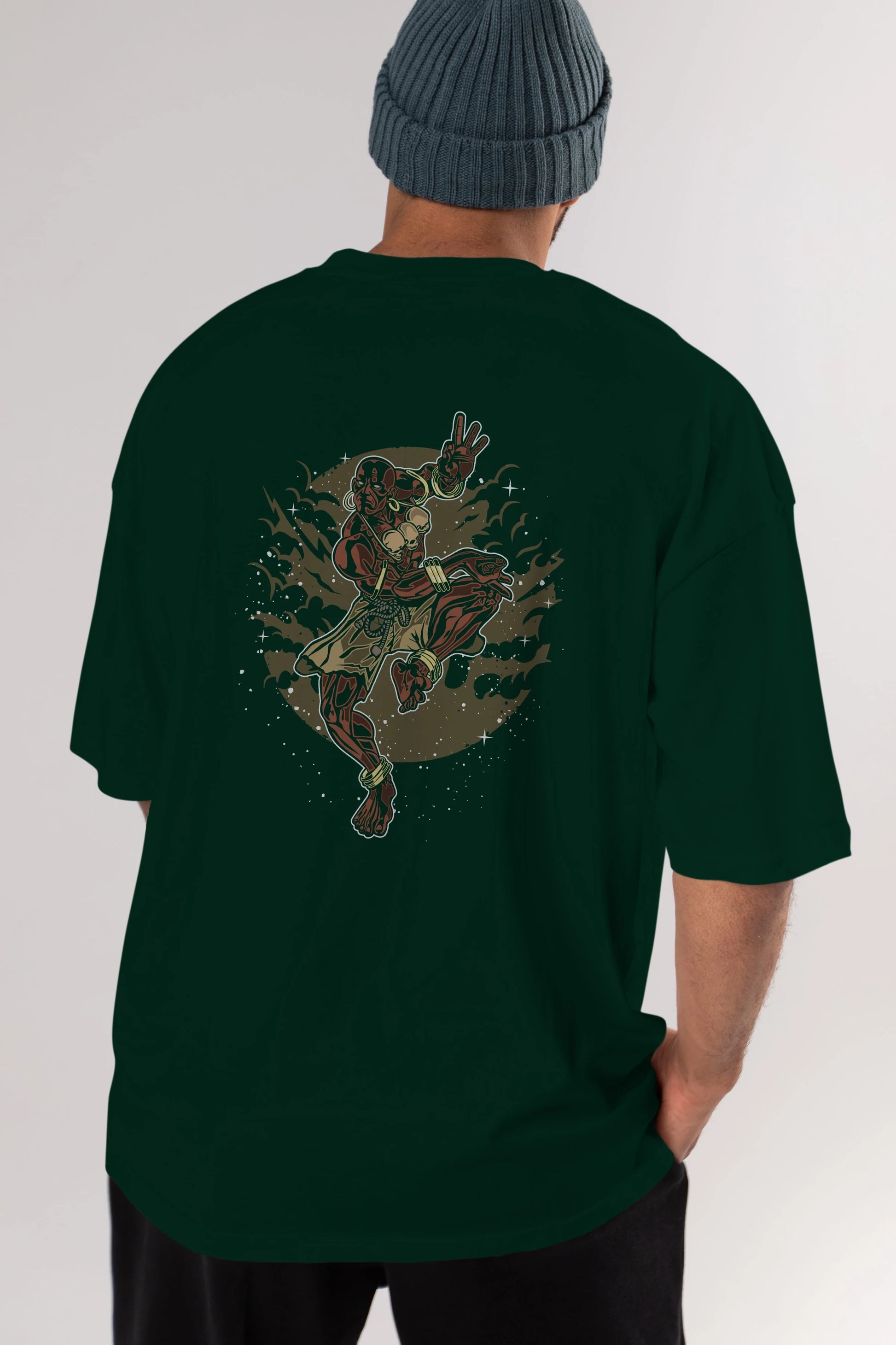 DHALSIM Arka Baskılı Oversize t-shirt Erkek Kadın Unisex %100 Pamuk