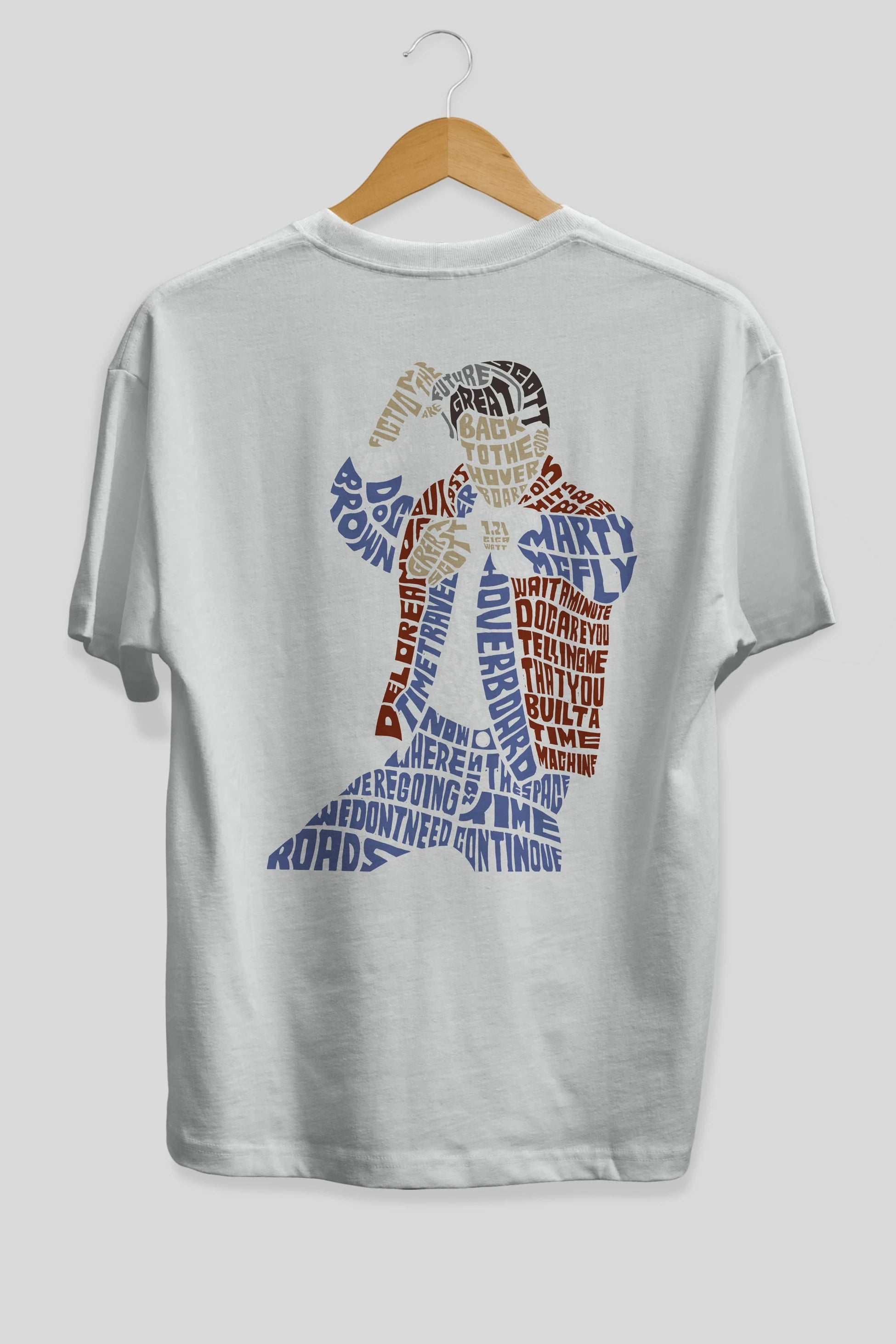 Back To The Hoverboard Arka Baskılı Oversize t-shirt %100 pamuk Erkek Kadın Unisex