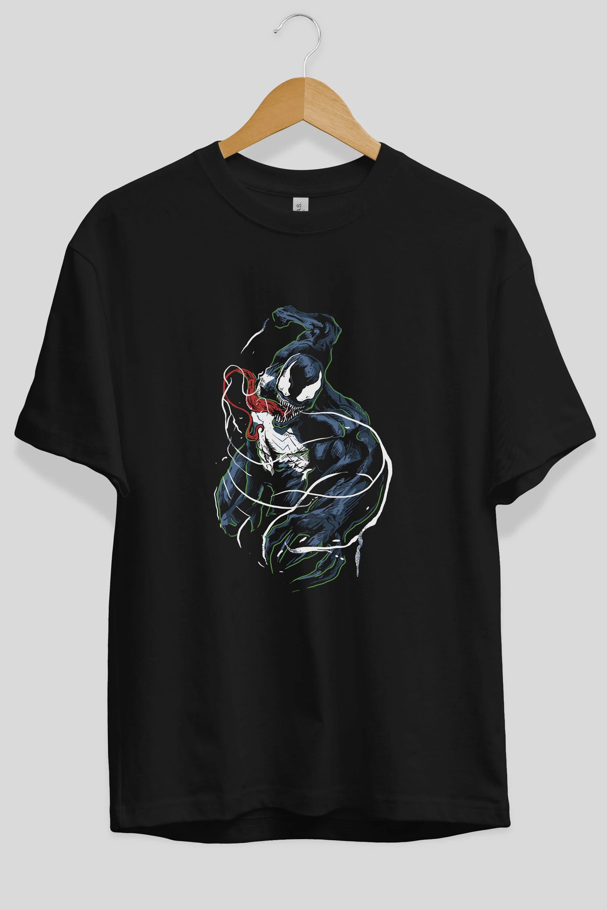 Venom (5) Ön Baskılı Oversize t-shirt Erkek Kadın Unisex %100 Pamuk Bisiklet Yaka tişort