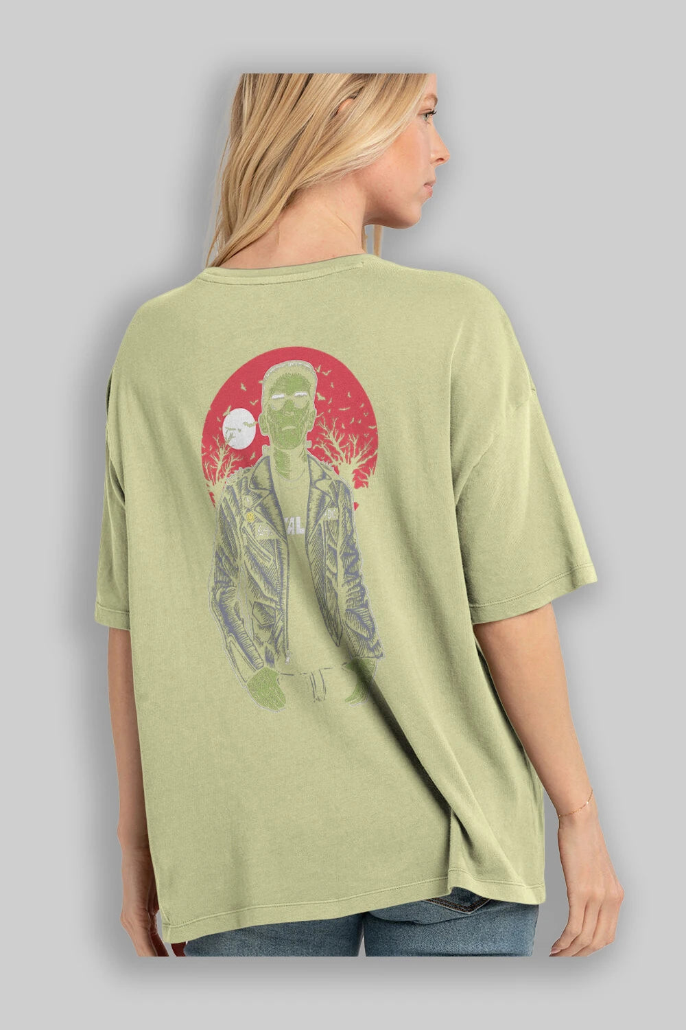 Frank Arka Baskılı Oversize t-shirt Erkek Kadın Unisex %100 Pamuk