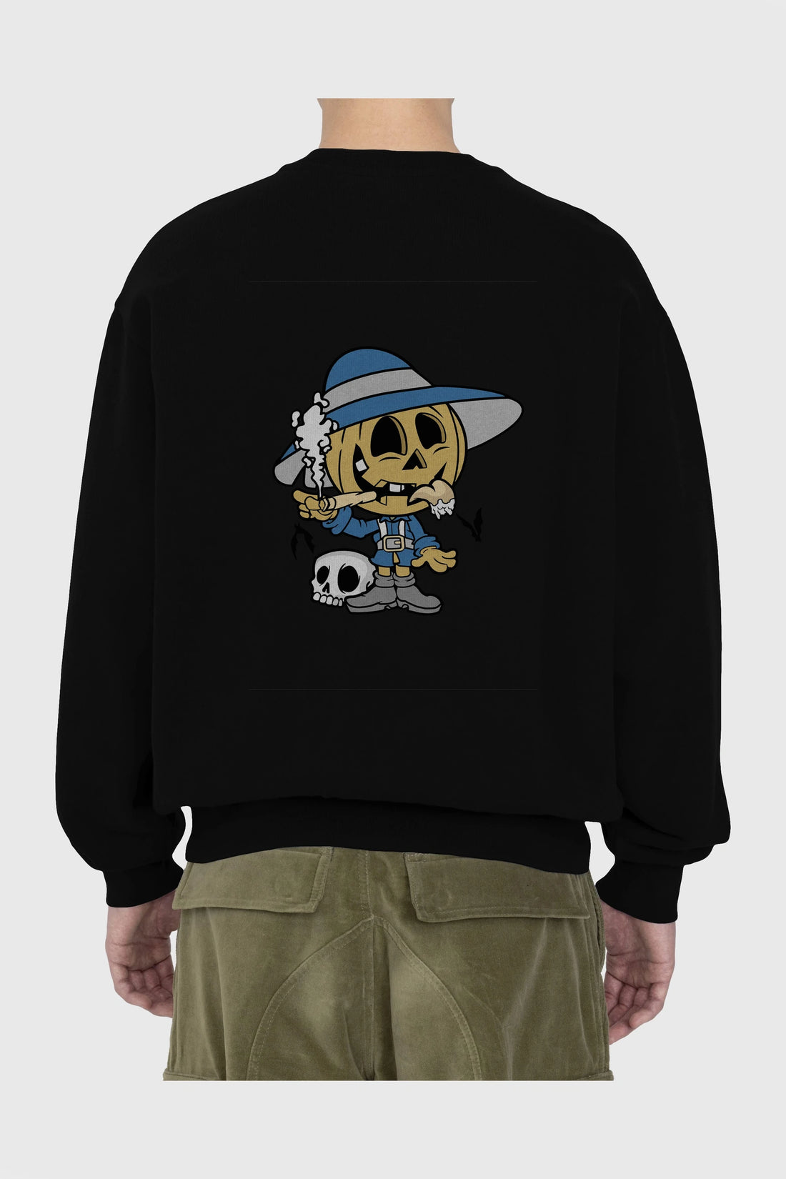 Halloween Kid Arka Baskılı Oversize Sweatshirt Erkek Kadın Unisex