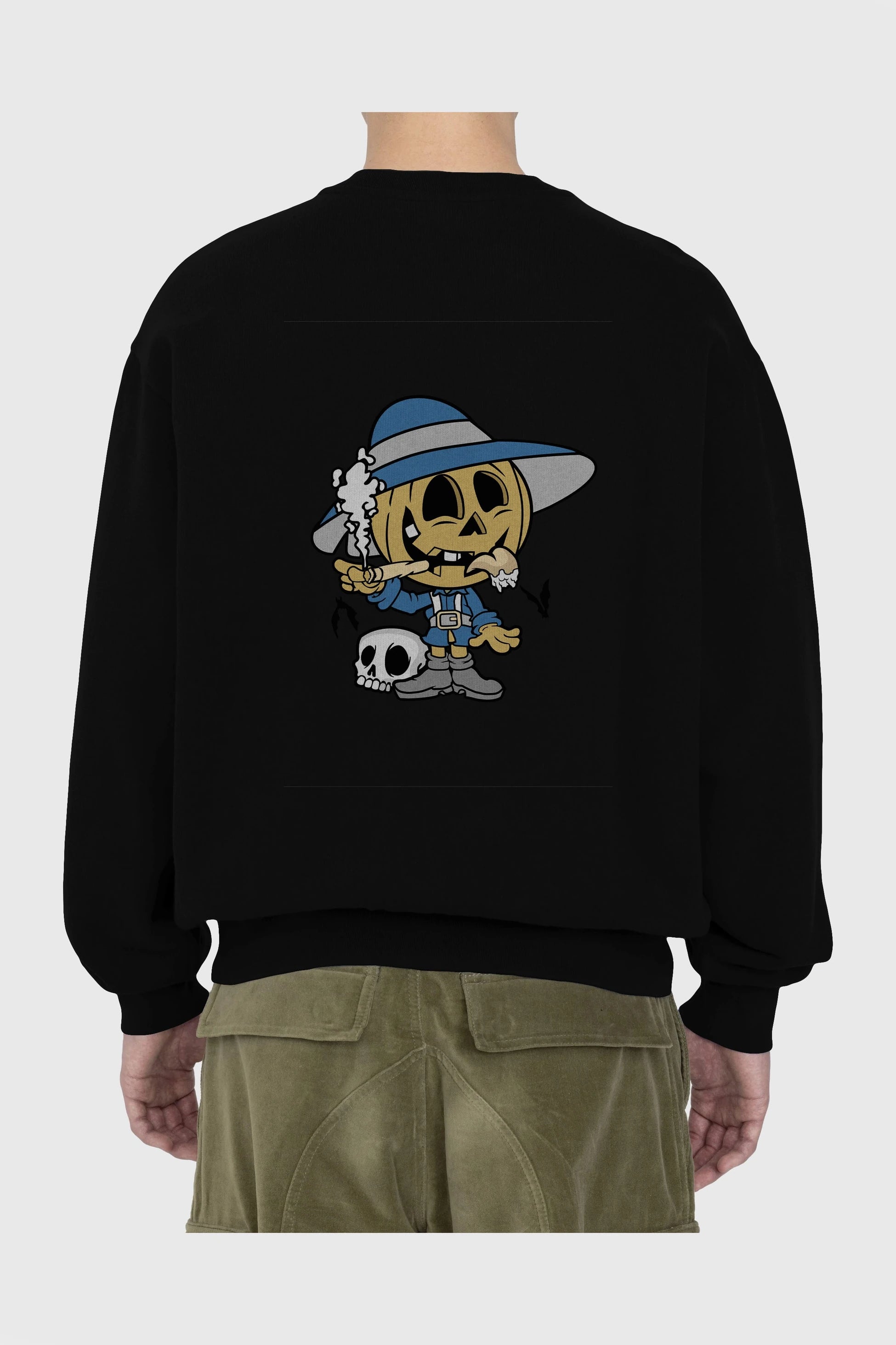 Halloween Kid Arka Baskılı Oversize Sweatshirt Erkek Kadın Unisex