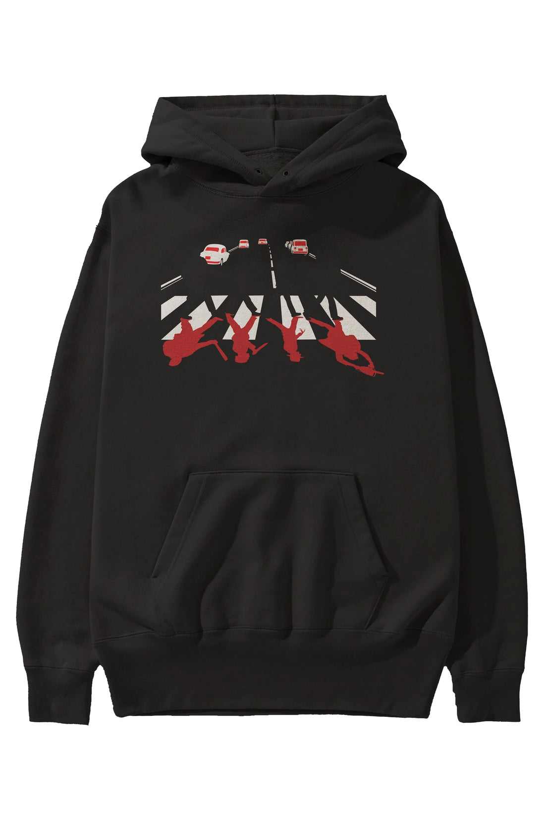 Abbey Road Killer Red Ön Baskılı Hoodie Oversize Kapüşonlu Sweatshirt Erkek Kadın Unisex