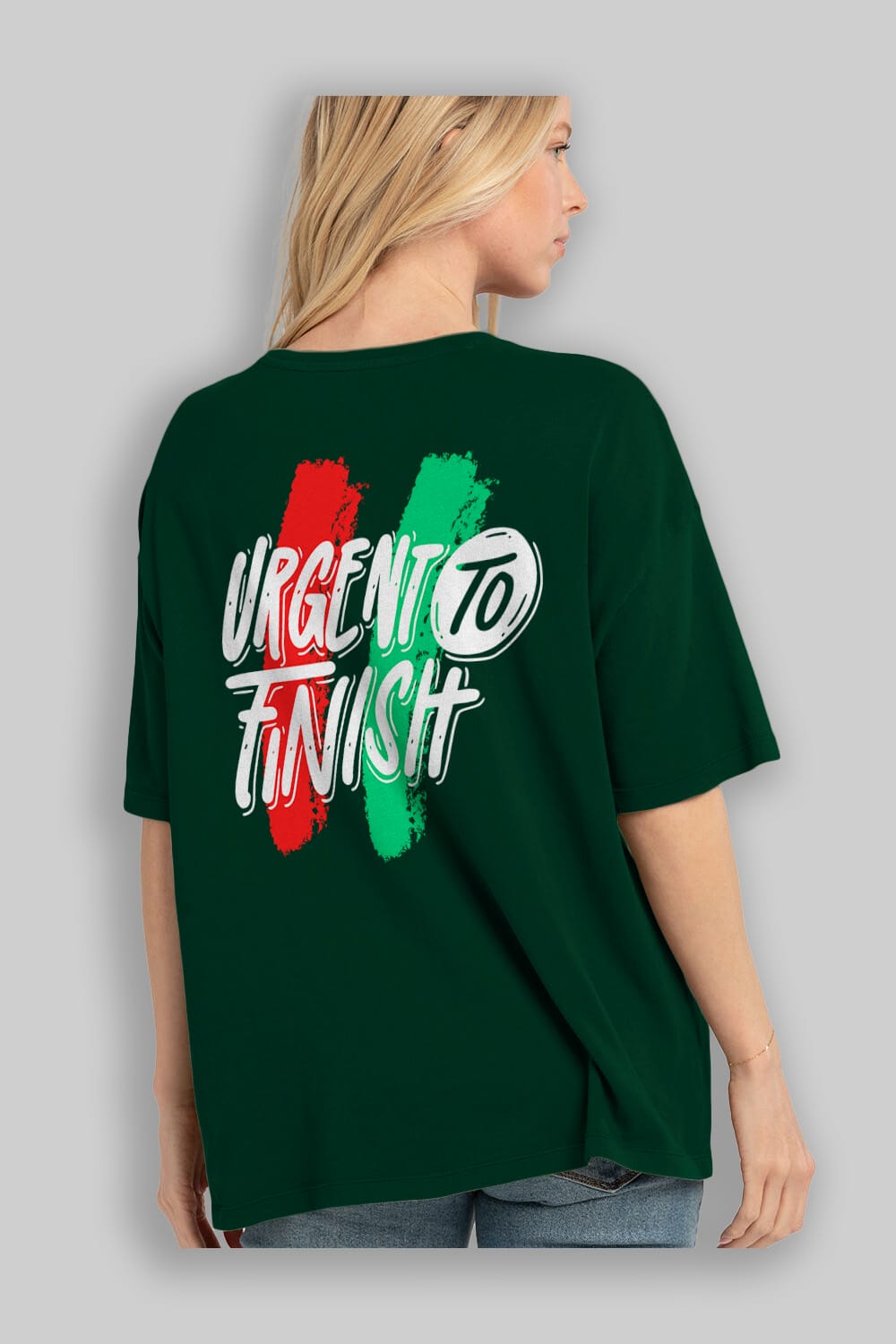 Urgent To Finish Arka Baskılı Oversize t-shirt Erkek Kadın Unisex