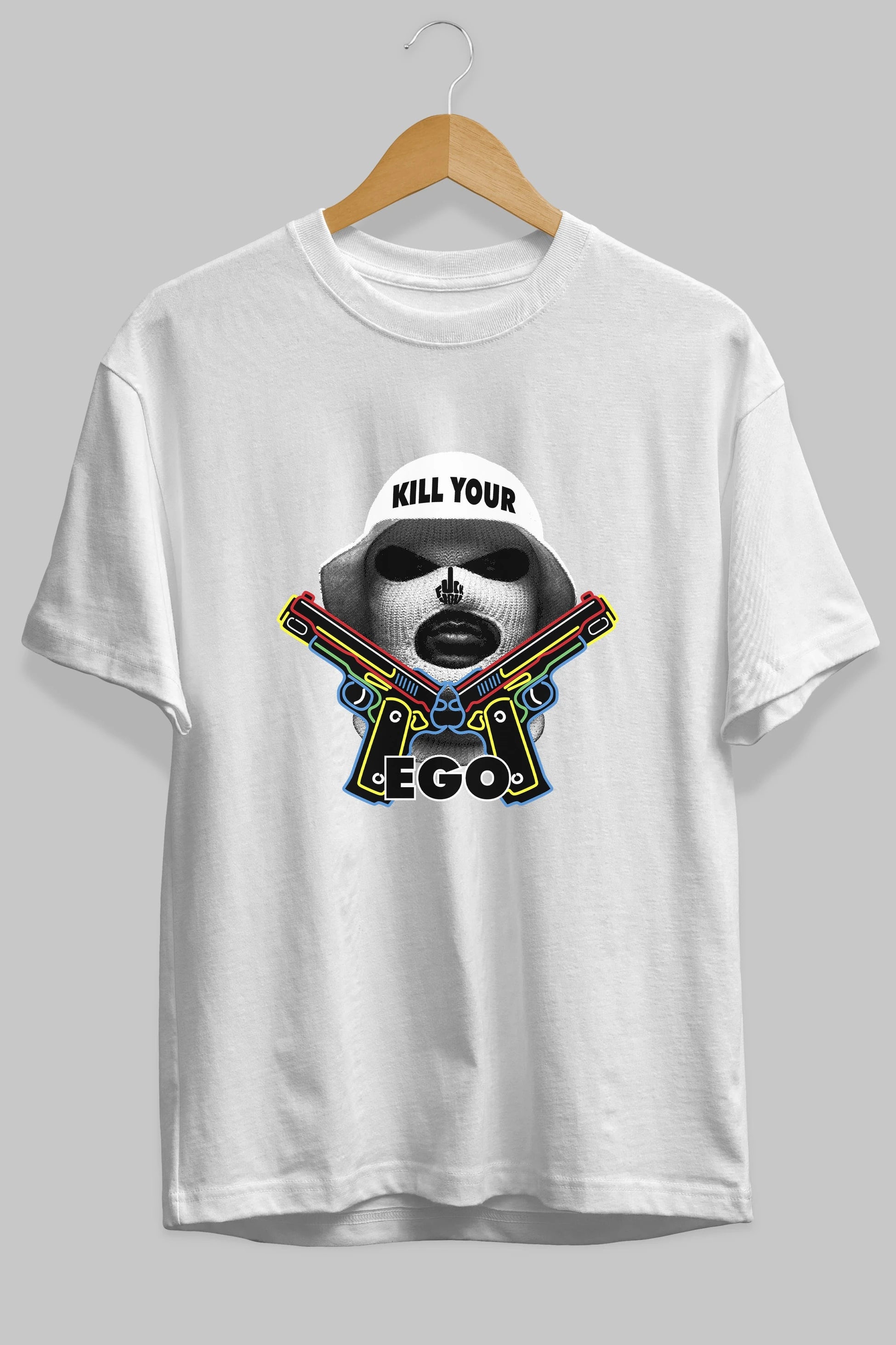 Kill Your Ego Ön Baskılı Oversize t-shirt Erkek Kadın Unisex