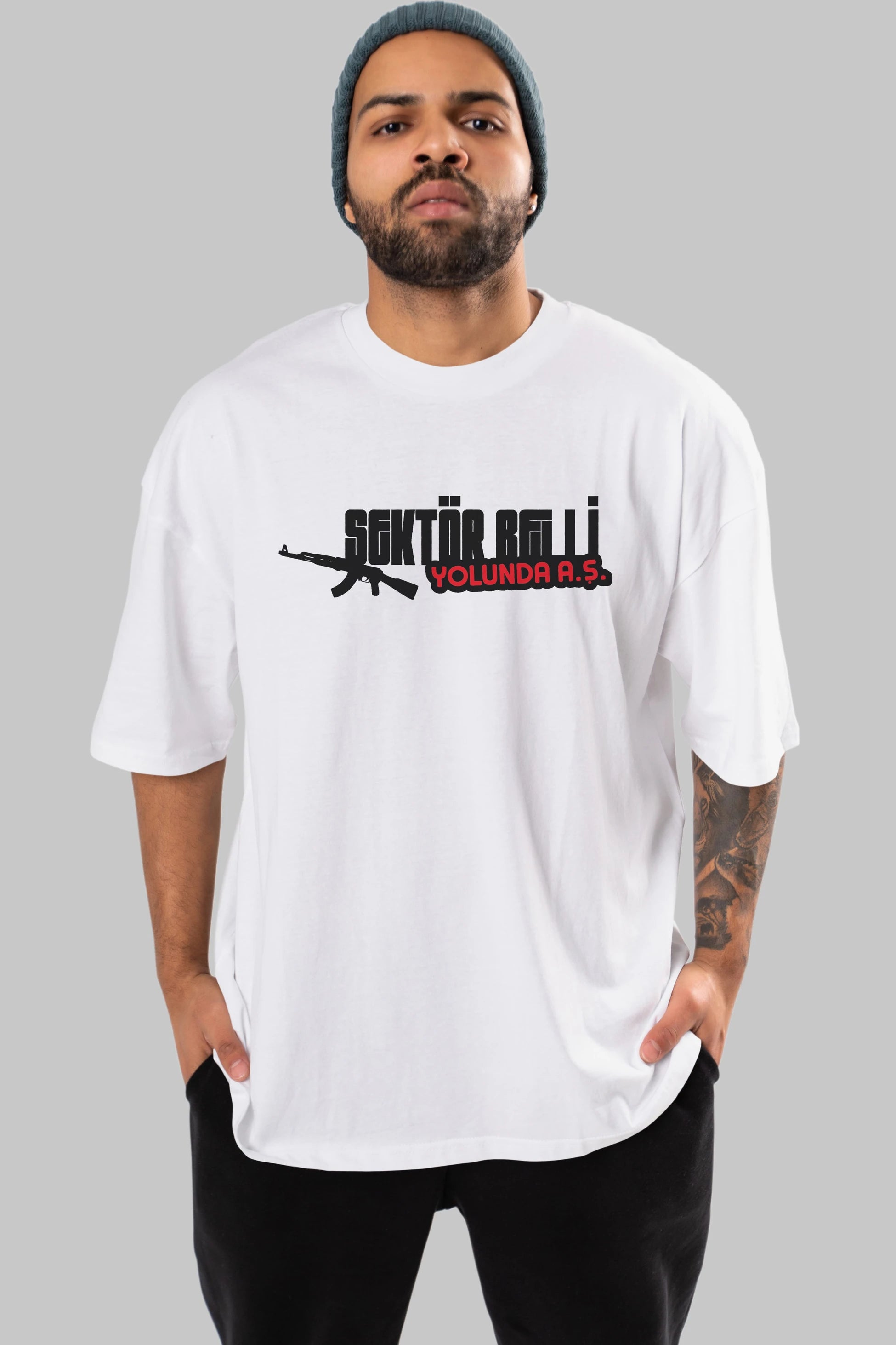 Sektör Belli Ön Baskılı Oversize t-shirt %100 pamuk Erkek Kadın Unisex