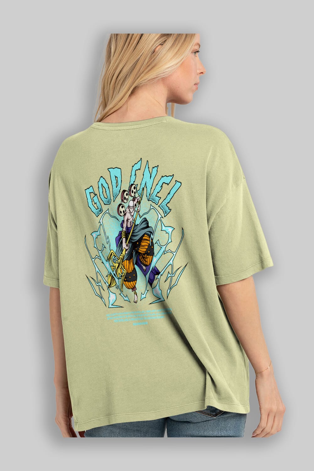 Eneru Anime Arka Baskılı Oversize t-shirt Erkek Kadın Unisex