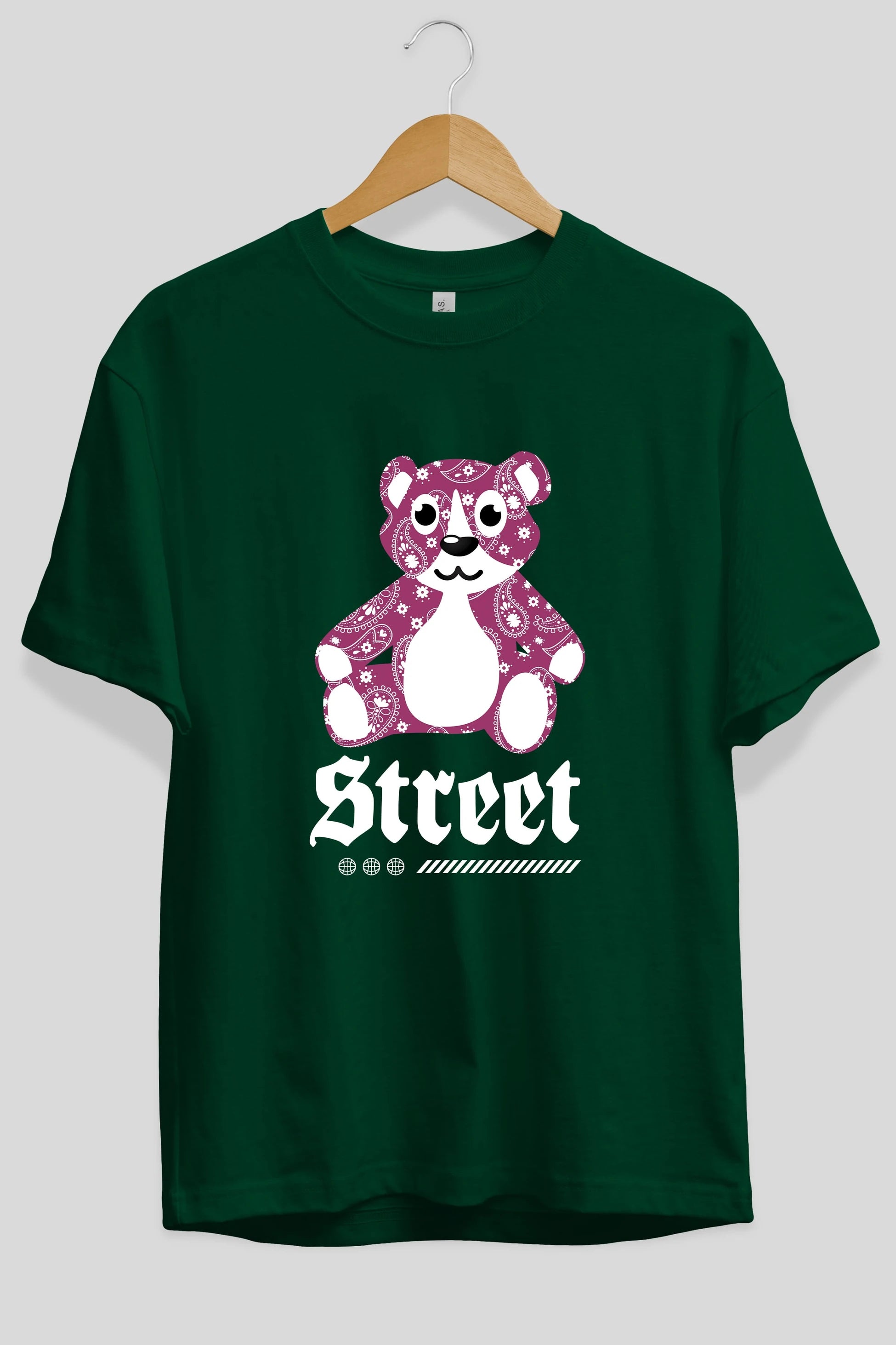 Street Bear Ön Baskılı Oversize t-shirt Erkek Kadın Unisex