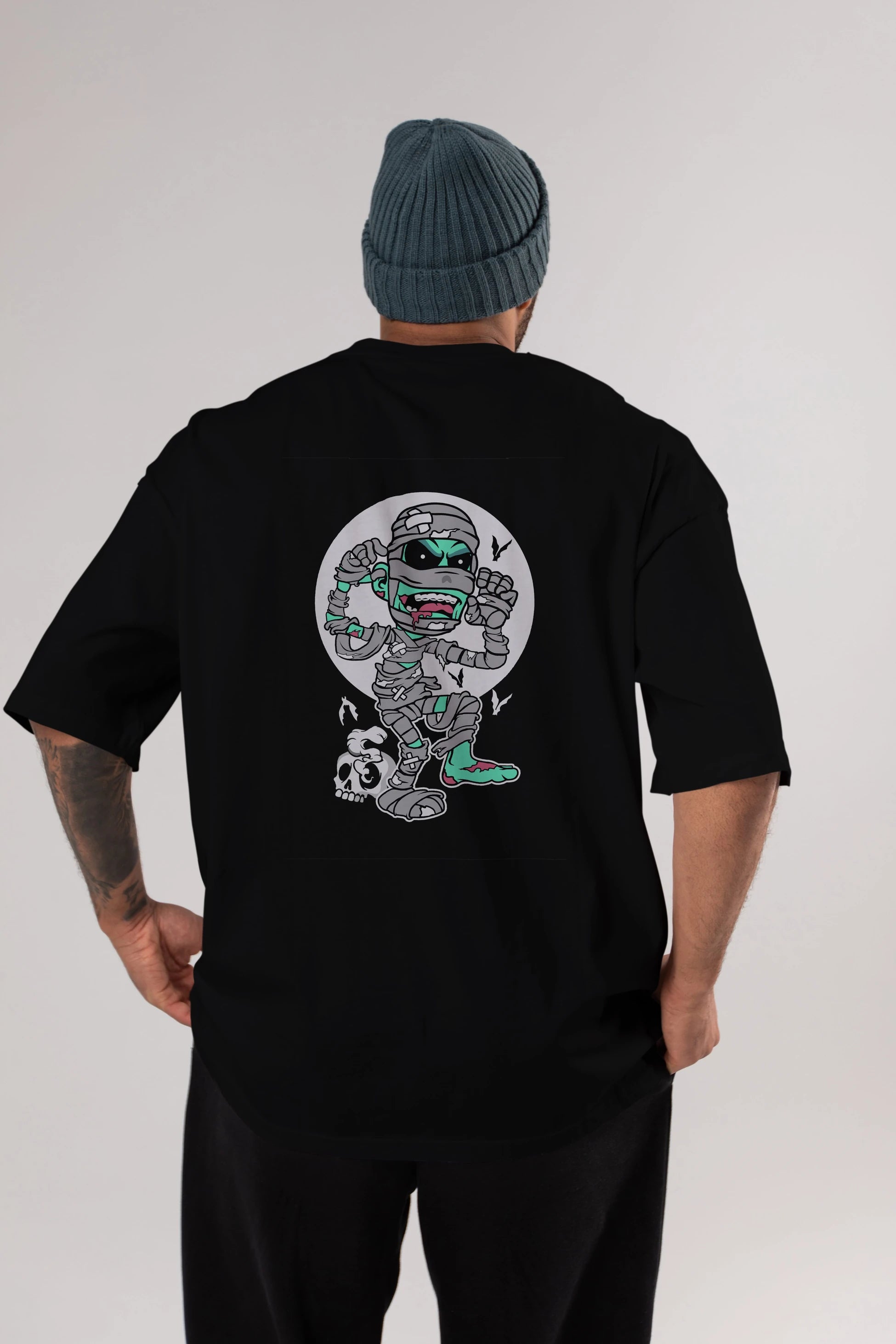 Mummy Arka Baskılı Oversize t-shirt Erkek Kadın Unisex %100 Pamuk tişort