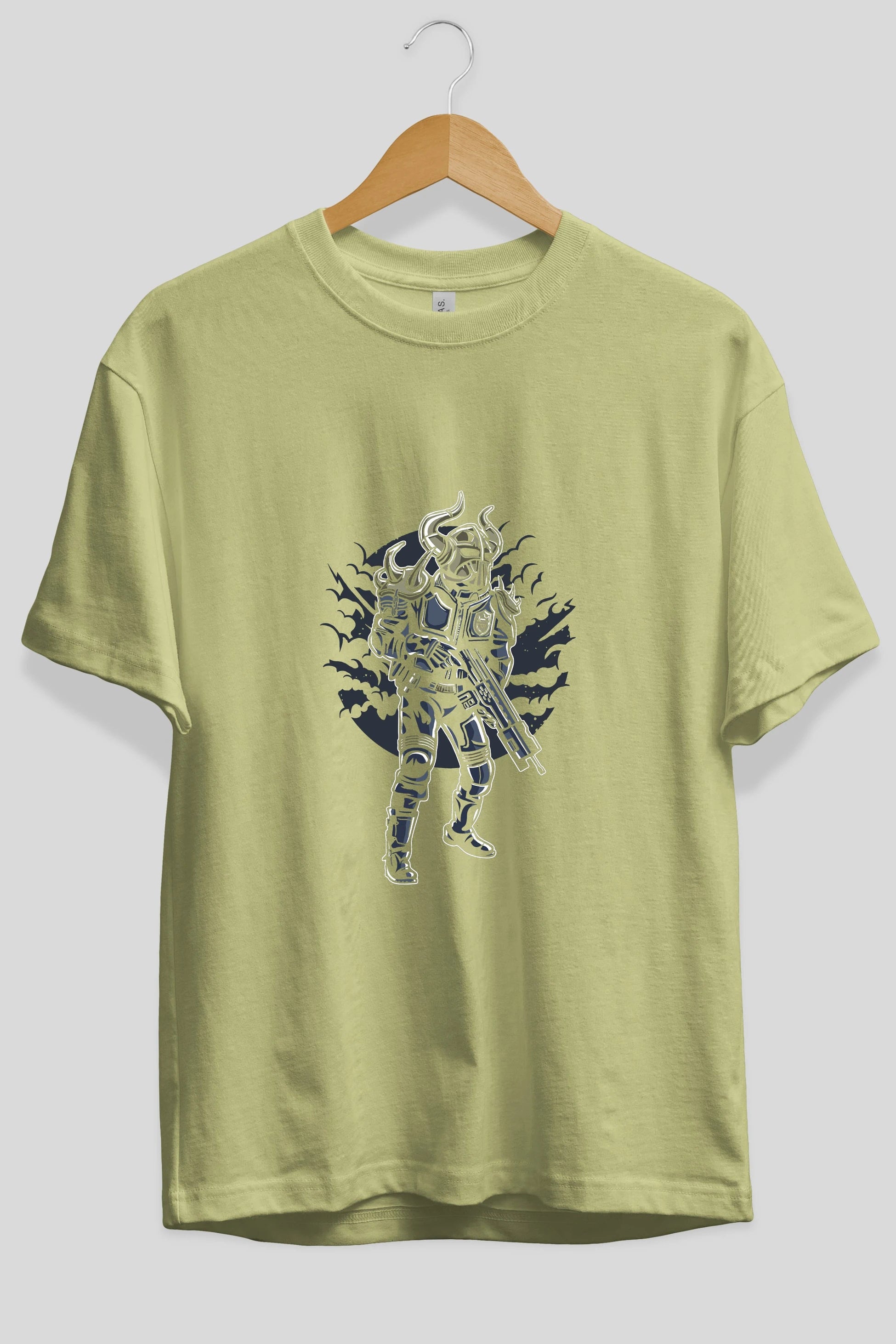 Viking Soldier Ön Baskılı Oversize t-shirt Erkek Kadın Unisex %100 Pamuk tişort