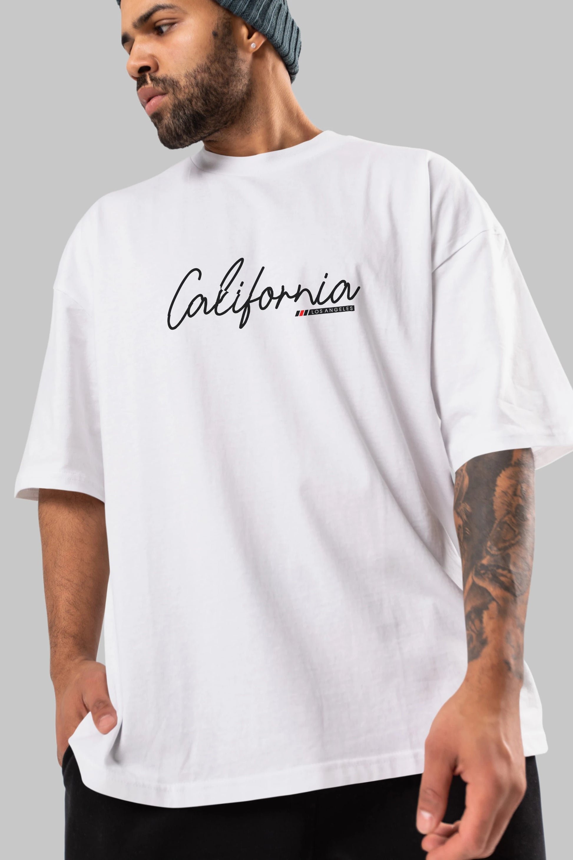 California Ön Baskılı Oversize t-shirt Erkek Kadın Unisex